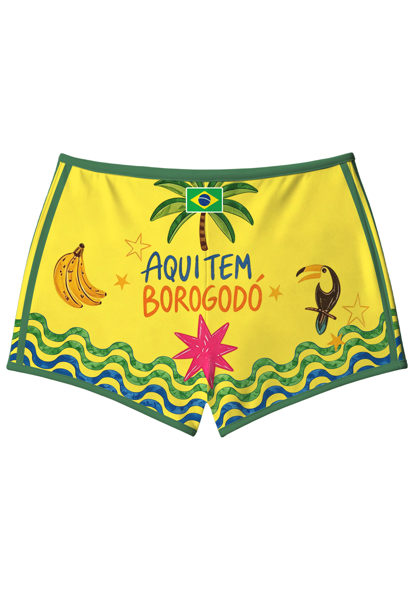 Tropical Brasil A Sticker-Book Style Graphic Sport Shorts