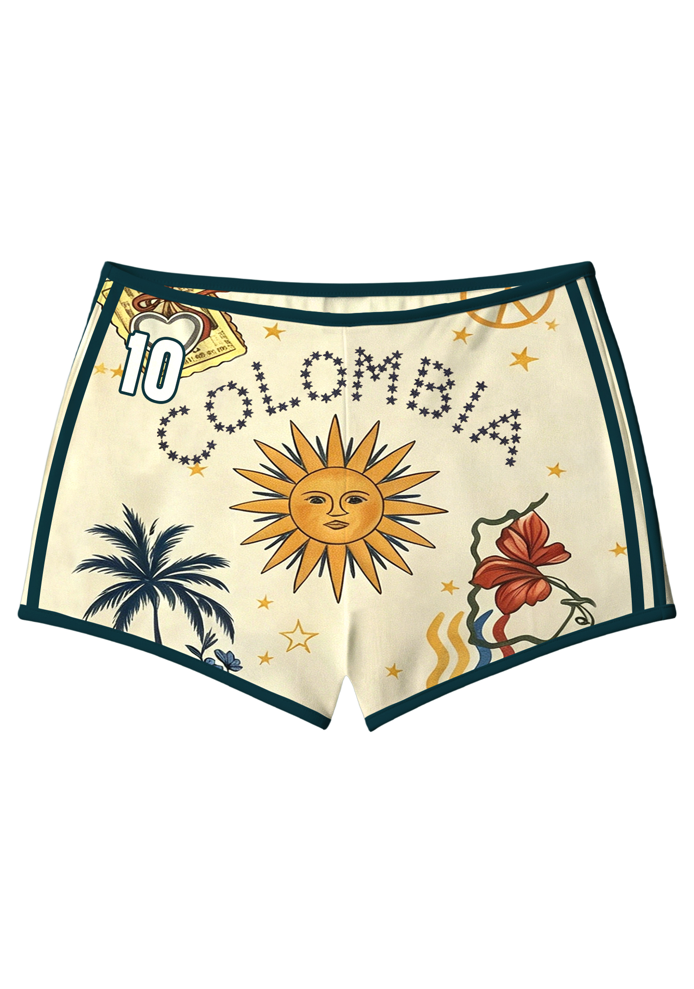 Retro Travel Stamp Peace Sign Graphic Sport Shorts