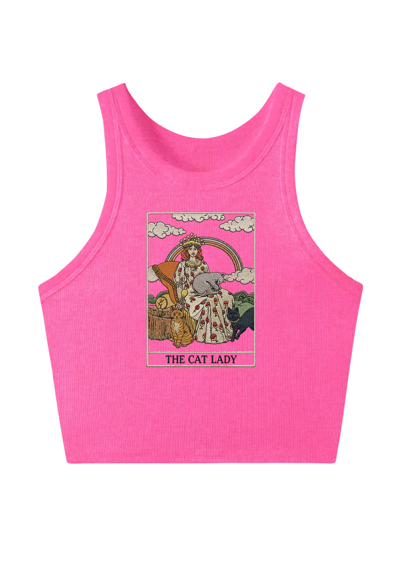 The Cat Lady Y2K Crop Tank Top