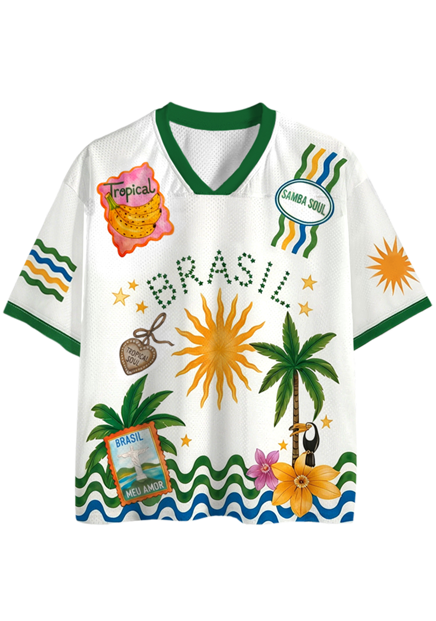 Tropical Brazil Vibes Mesh Jersey Shirts