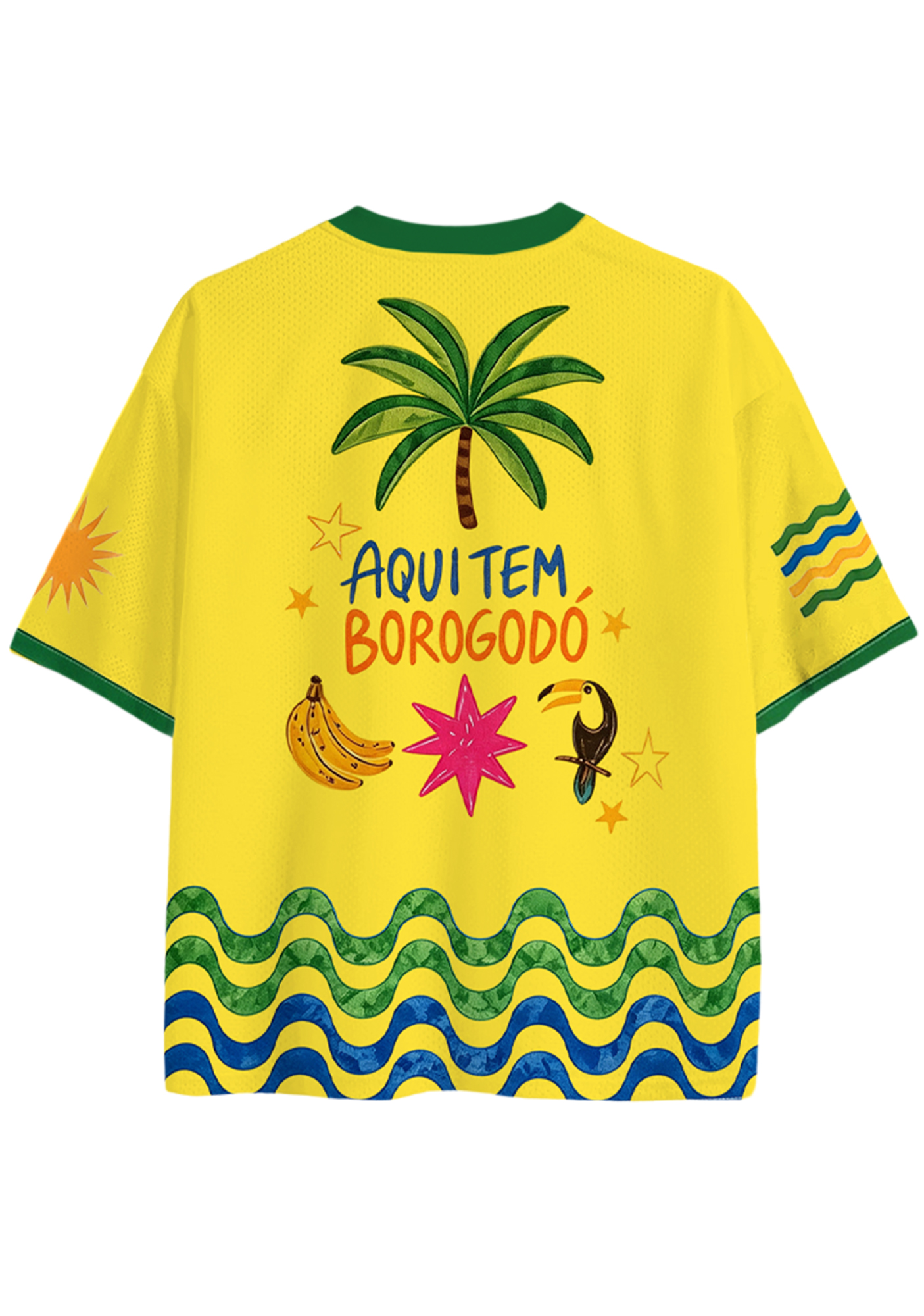 Tropical Brasil A Sticker-Book Style Mesh Jersey Shirts