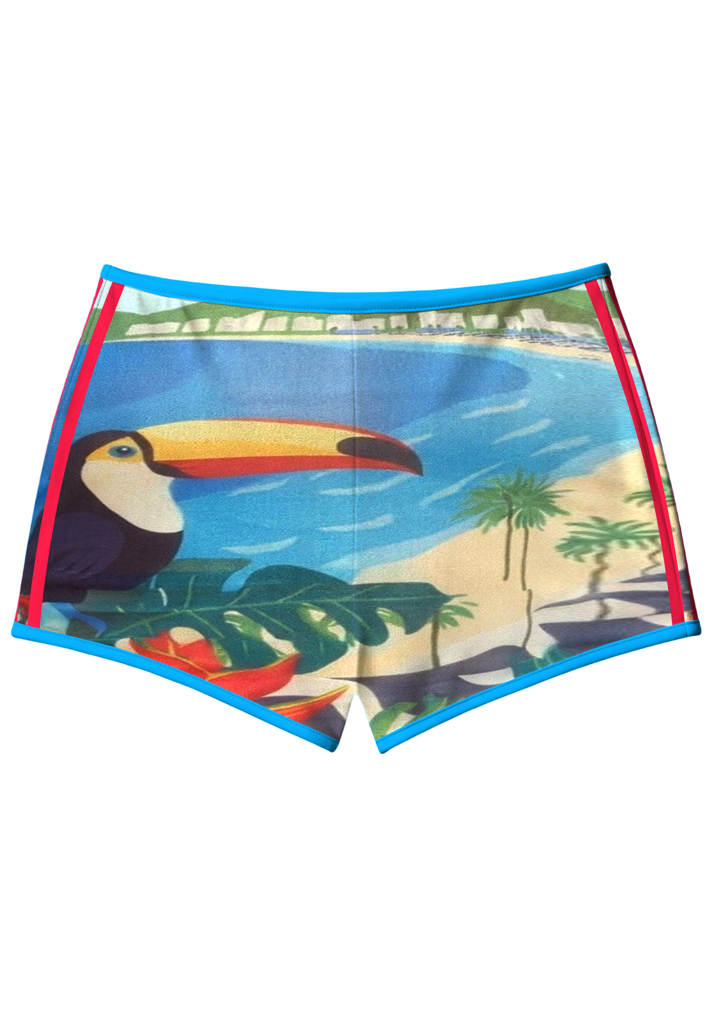 Colorful Toucan Brazil Vacation Booty Shorts