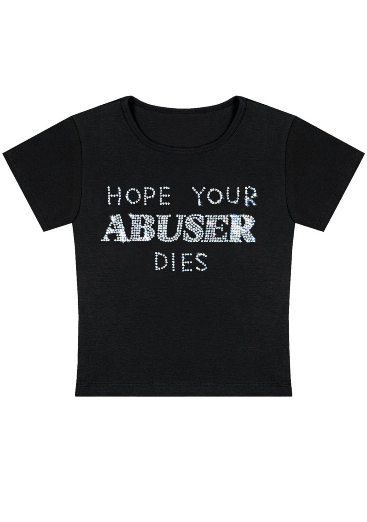 Hope Your Abuser Dies Y2K Baby Tee