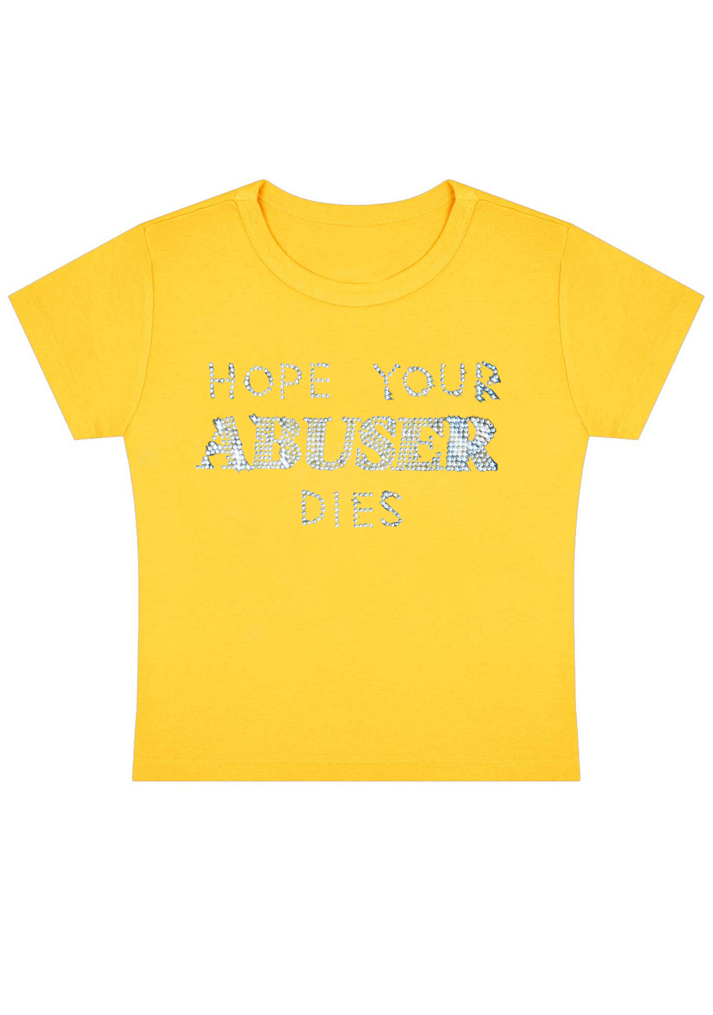 Hope Your Abuser Dies Y2K Baby Tee