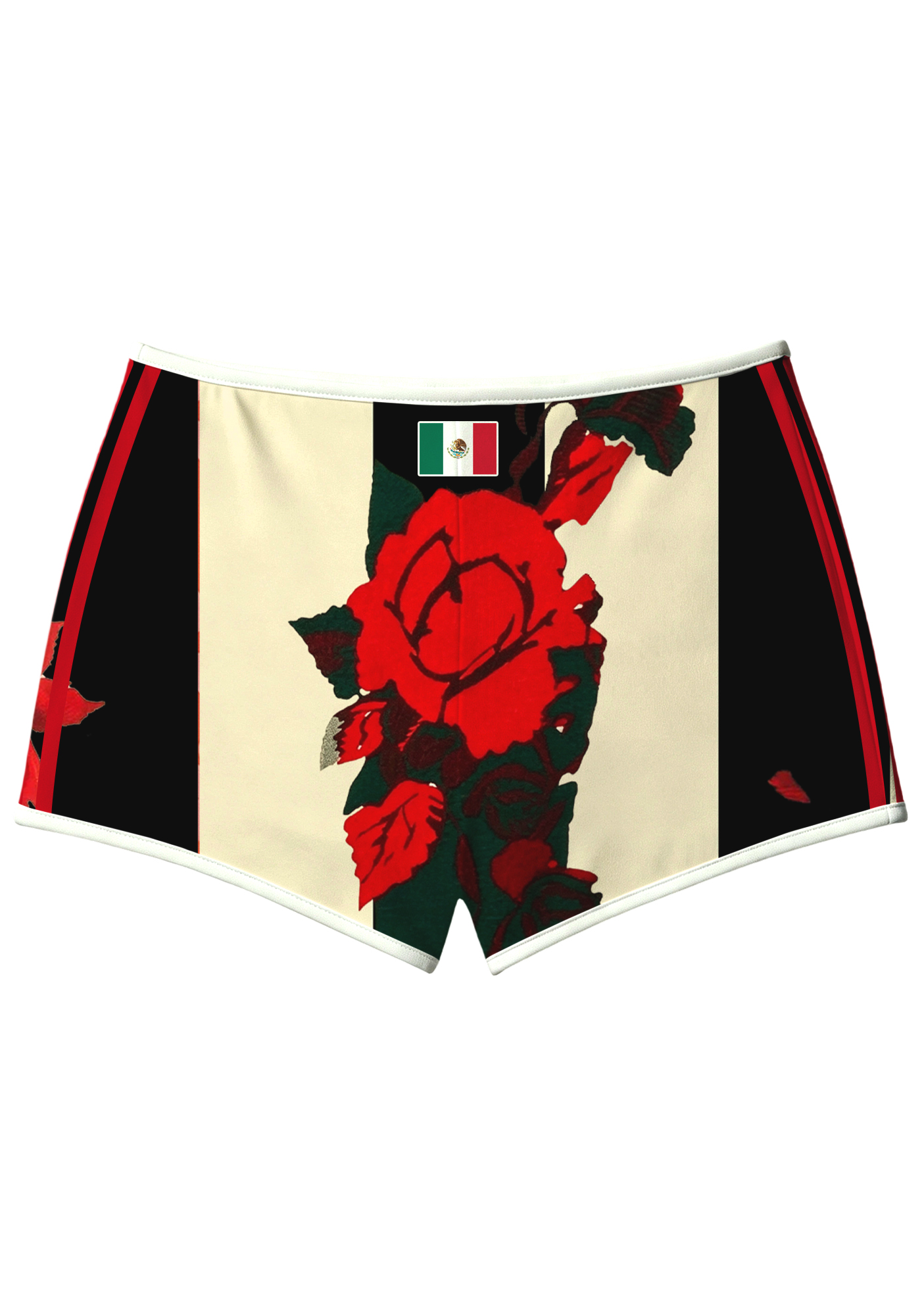 Vintage Gothic Rose Mexico Booty Shorts