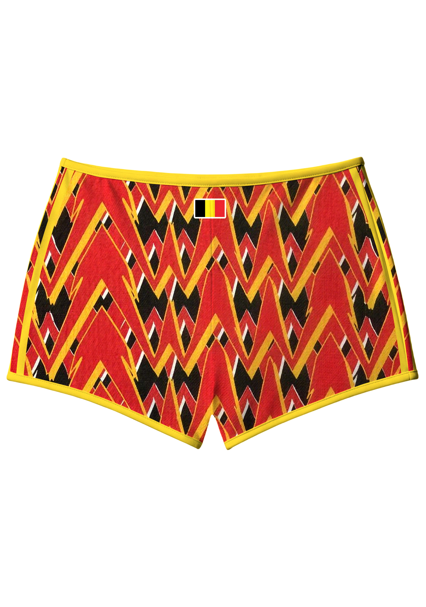 Vintage Abstract Geometric Belgium Booty Shorts