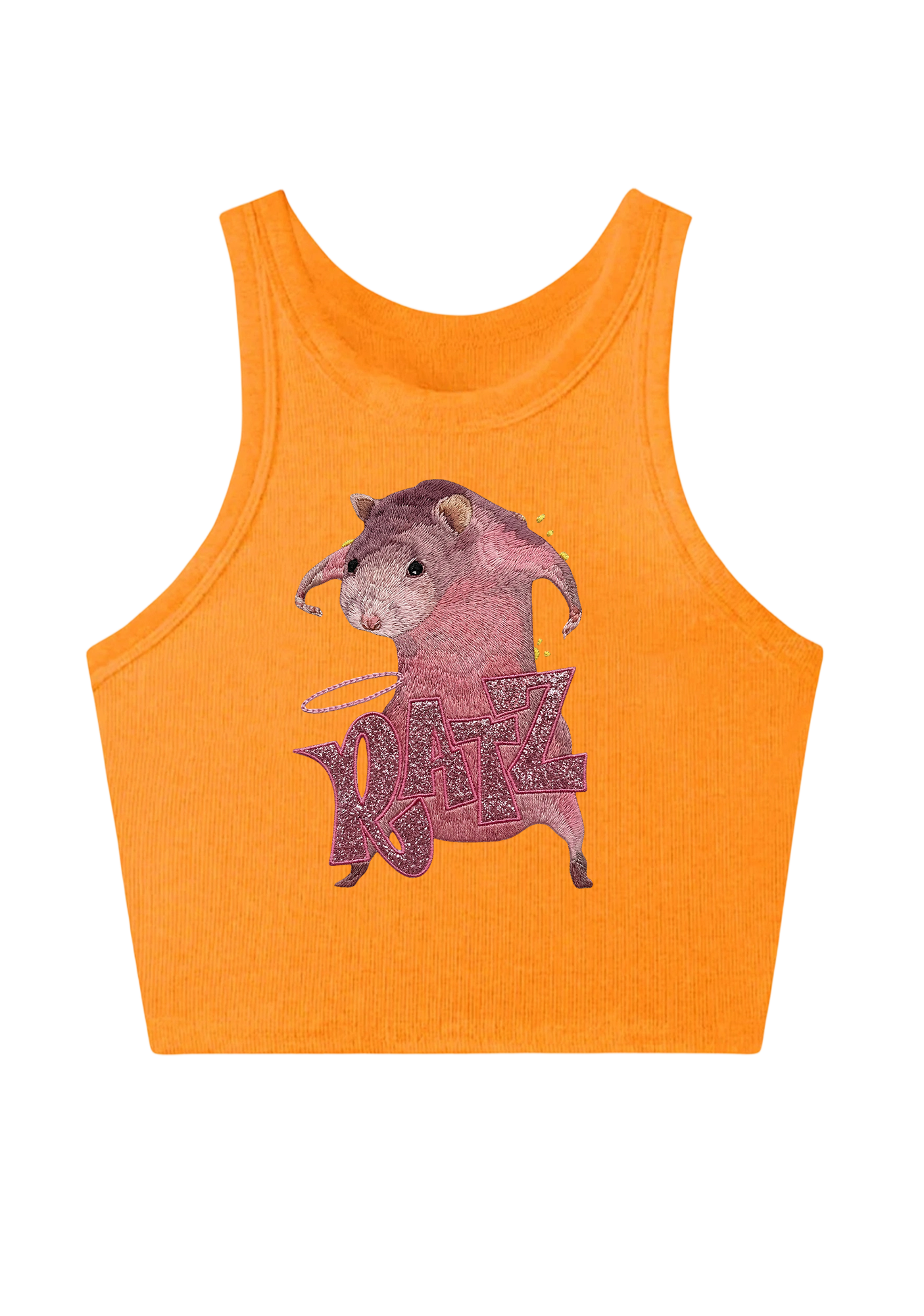 Pink Ratz Embroidery Y2K Crop Tank Top