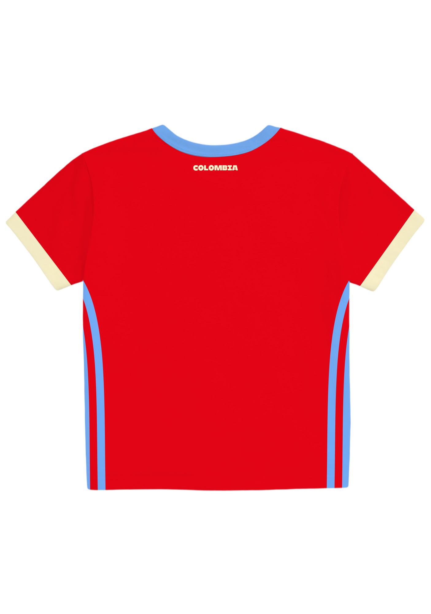 Color Block Side Stripe Colombia Flag Y2K Baby Tee