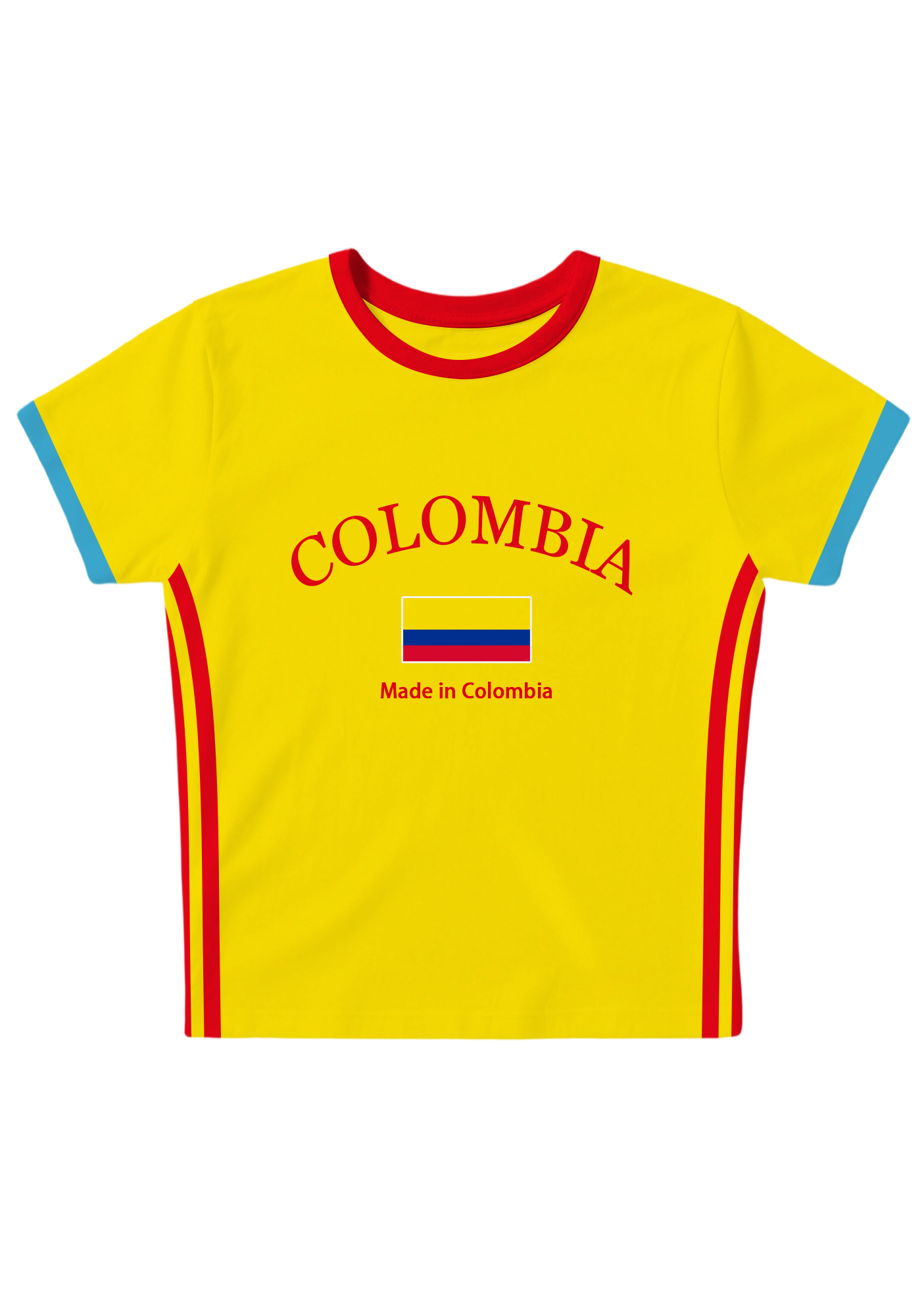 Yellow Colombia Flag Y2K Baby Tee