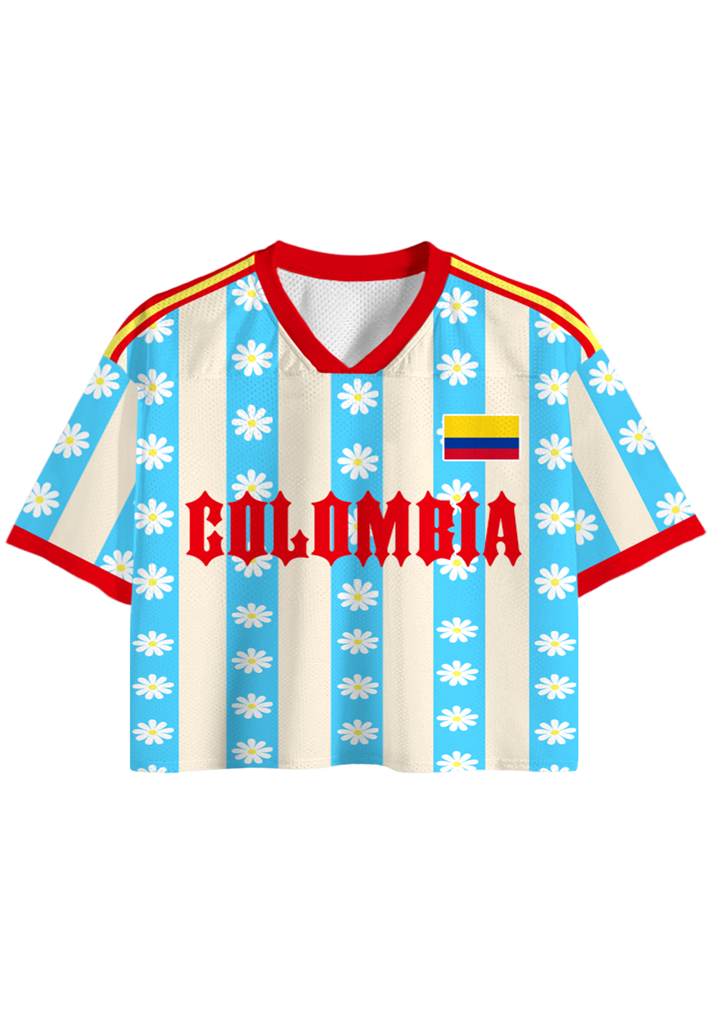 Summer Floral Colombia Cropped Jersey Shirt