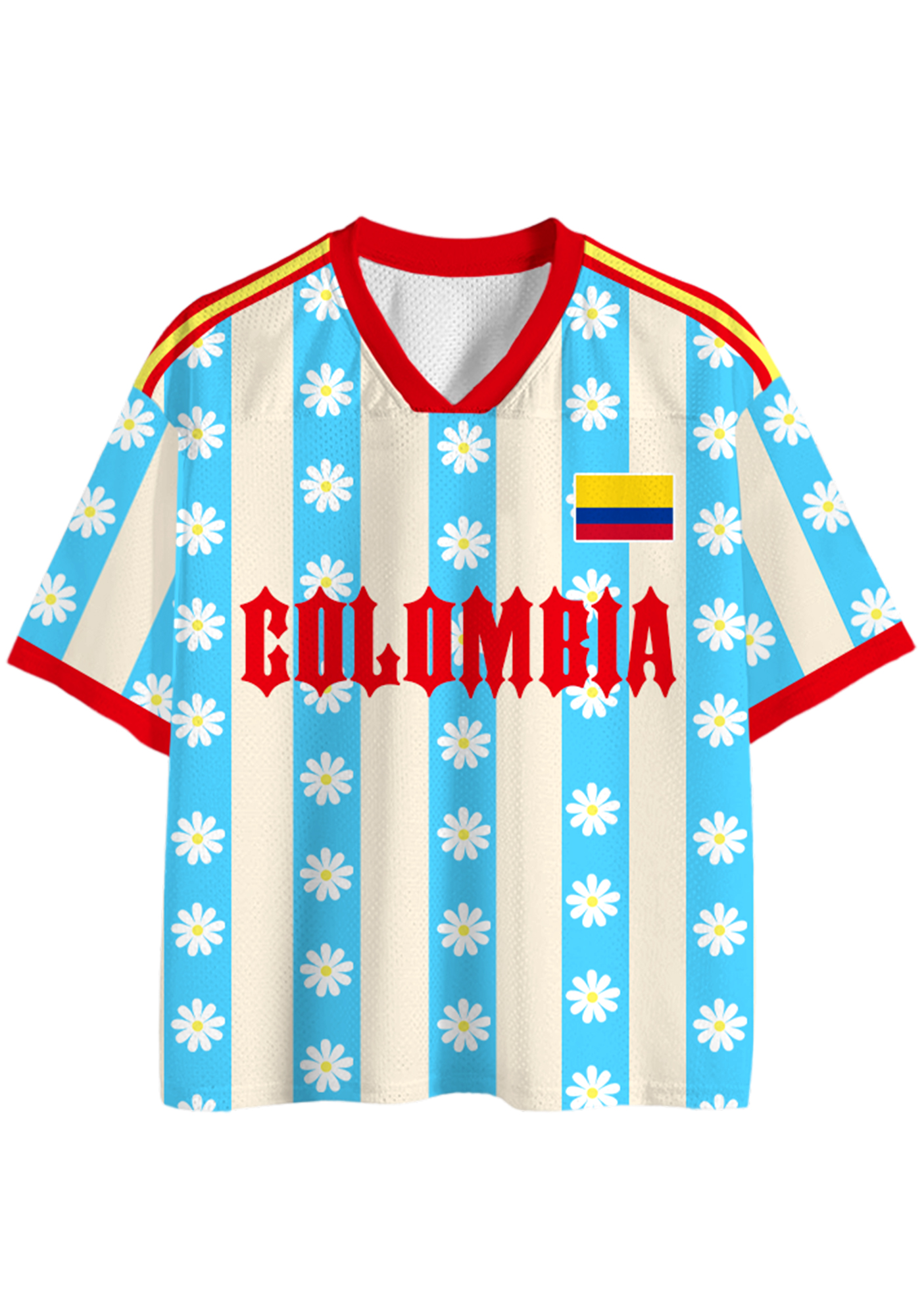 Summer Floral Colombia Mesh Jersey Shirts