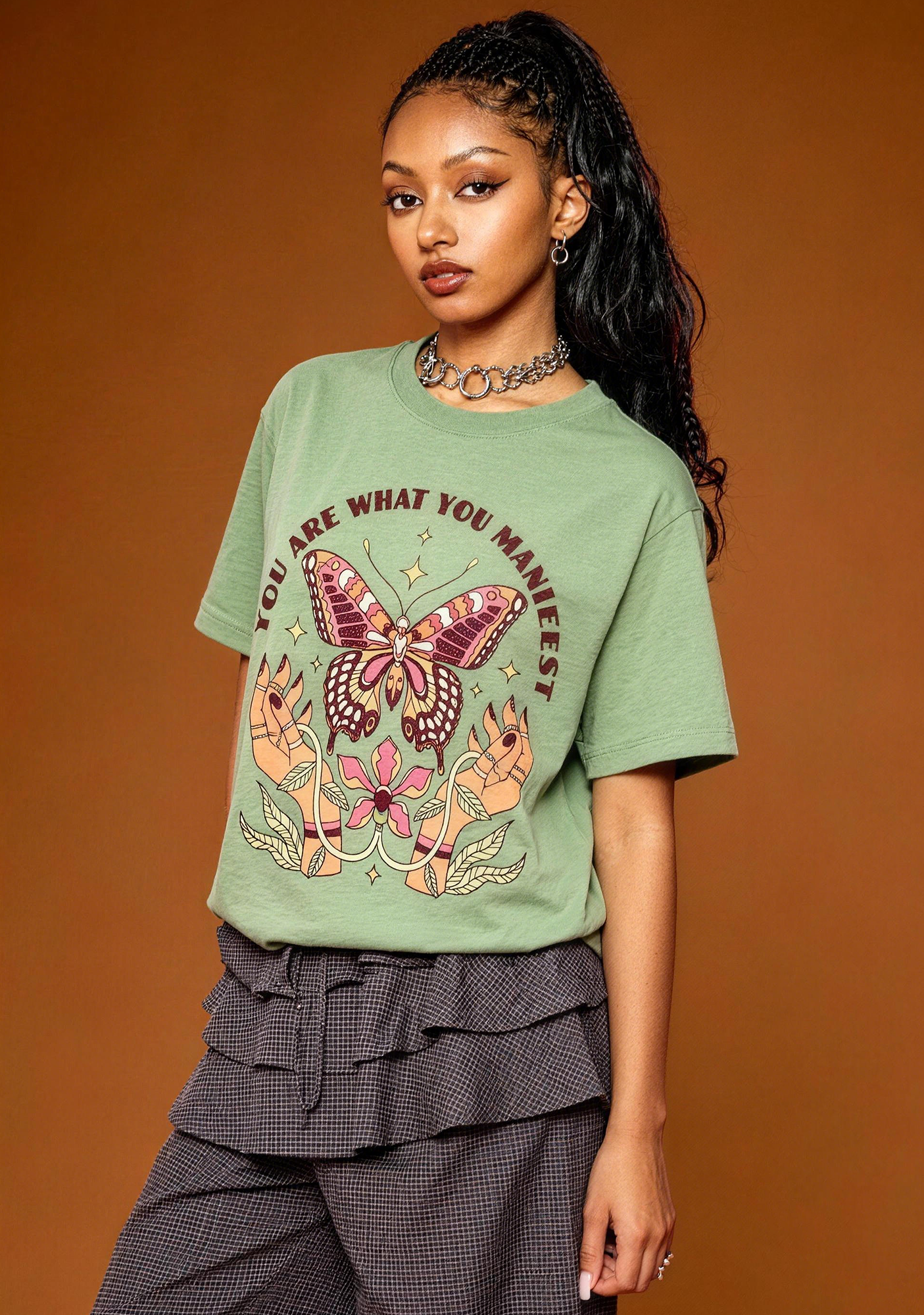 You Are What You Manifest Butterfly Hands Graphic T-Shirt