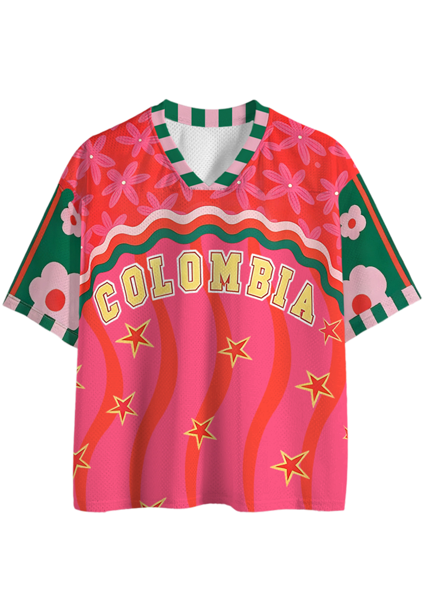 Pink Wave Star Colombia Game Day Mesh Jersey Shirts