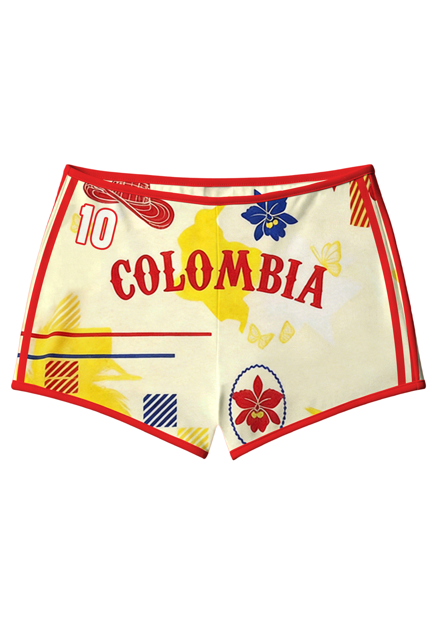 Retro Colombia Tropical Booty Shorts