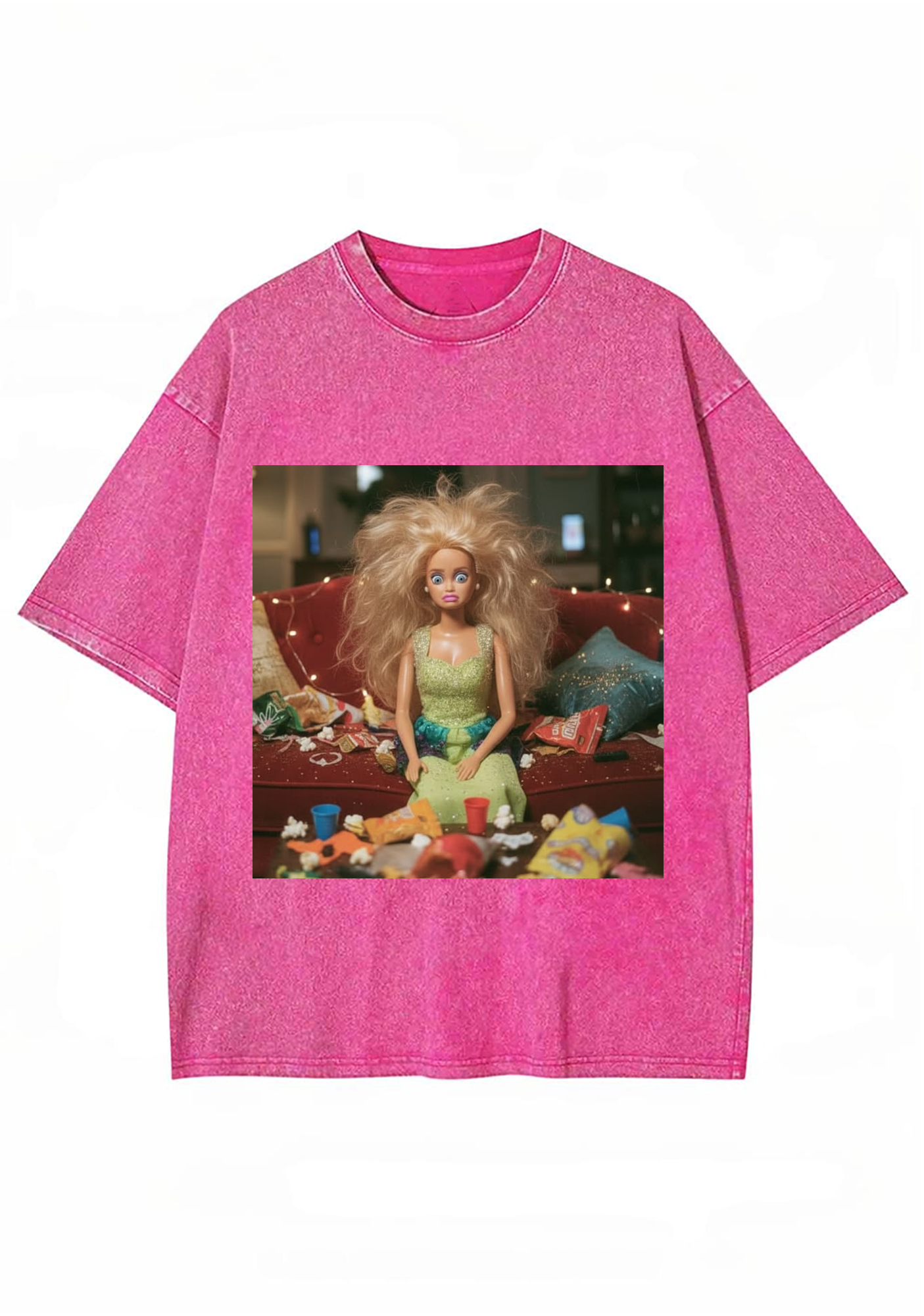 Messy Party Barbie Grunge Y2K Washed Tee
