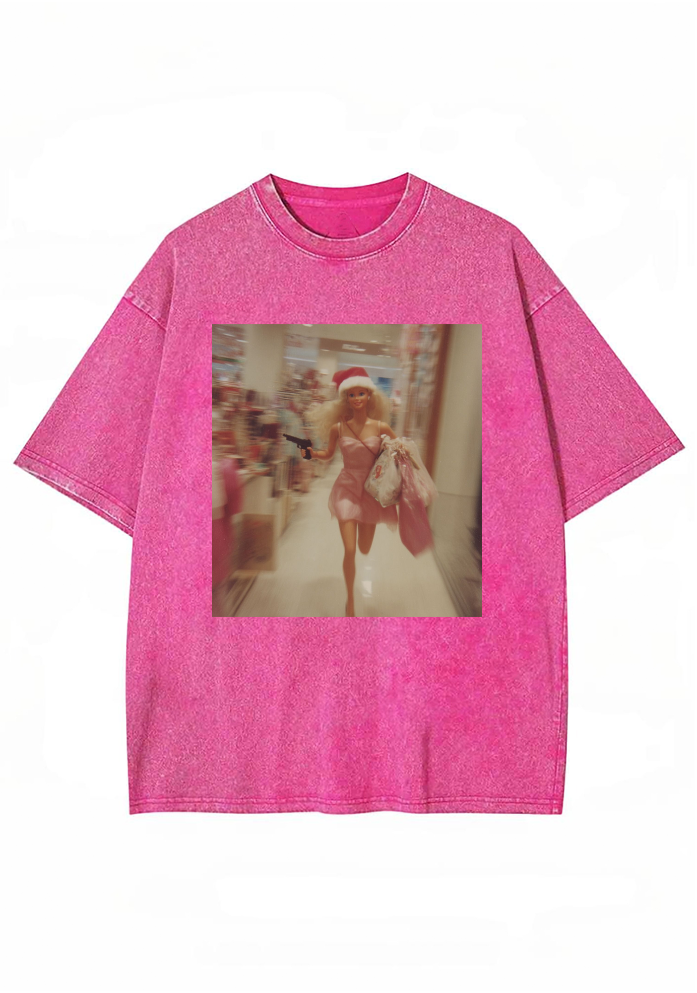 Runaway Shopping Gun Barbie Y2K Washed Tee