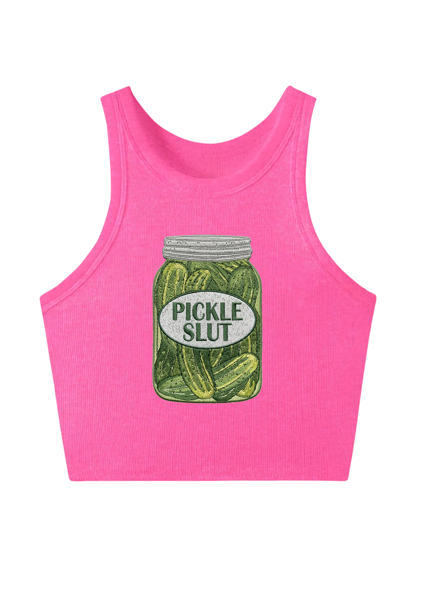 Pickle Slxt Embroidery Y2K Crop Tank Top