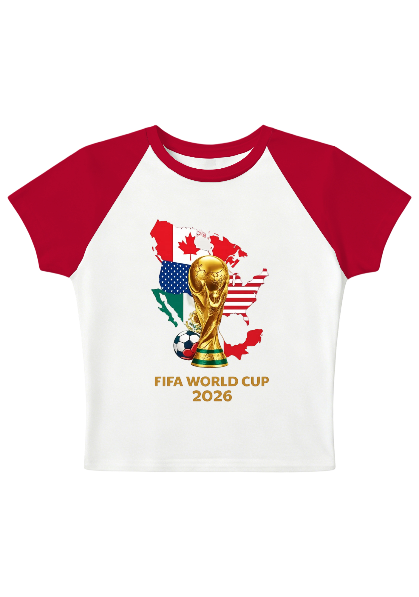 USA Mexico Canada World Cup Splicing Y2K Baby Tee