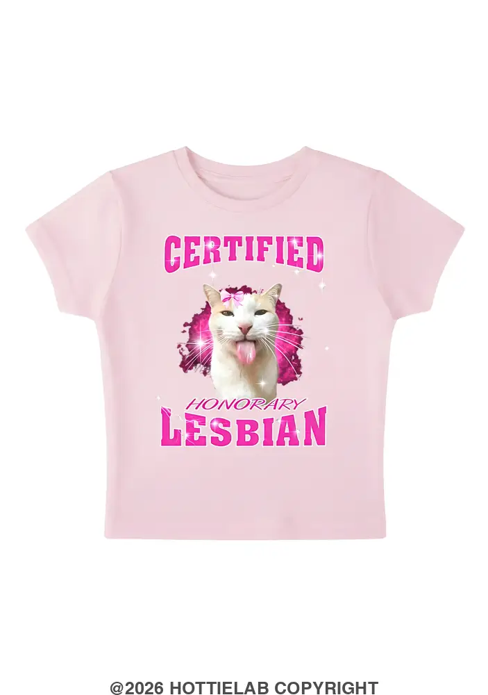 Certified Honorary Lesbian Y2K Baby Tee