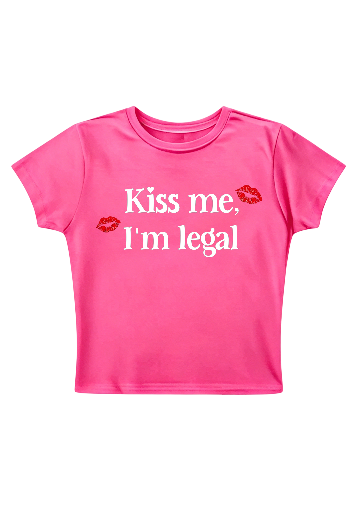 Kiss Me I'm Legal Y2K Baby Tee