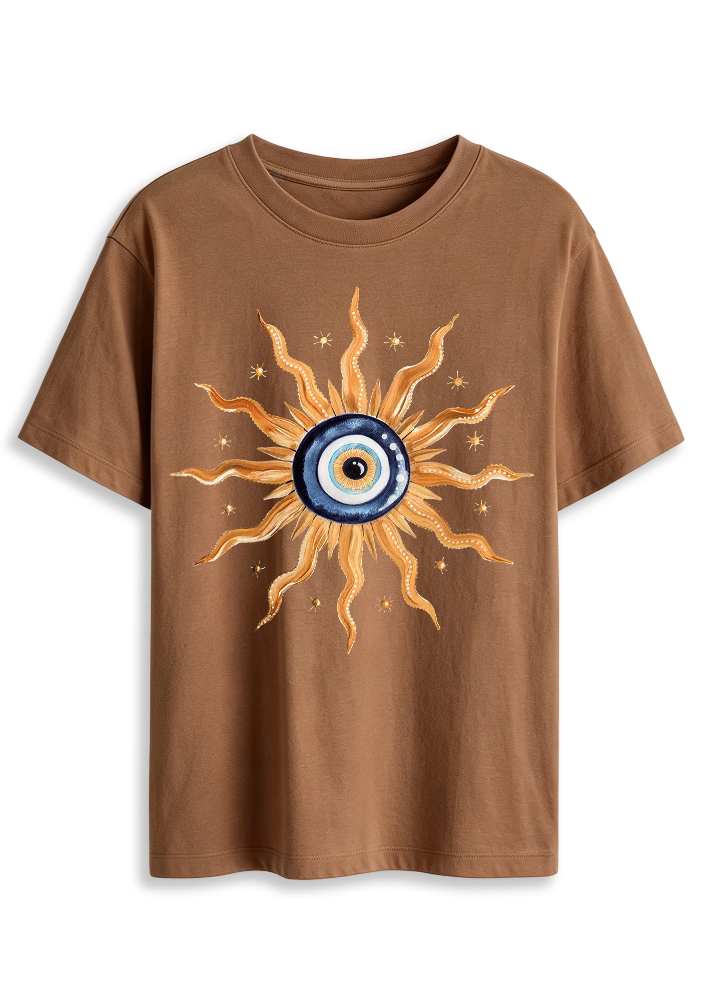 Mystic Evil Eye Sun Octopus Tentacles Witchy Celestial Graphic T-Shirt