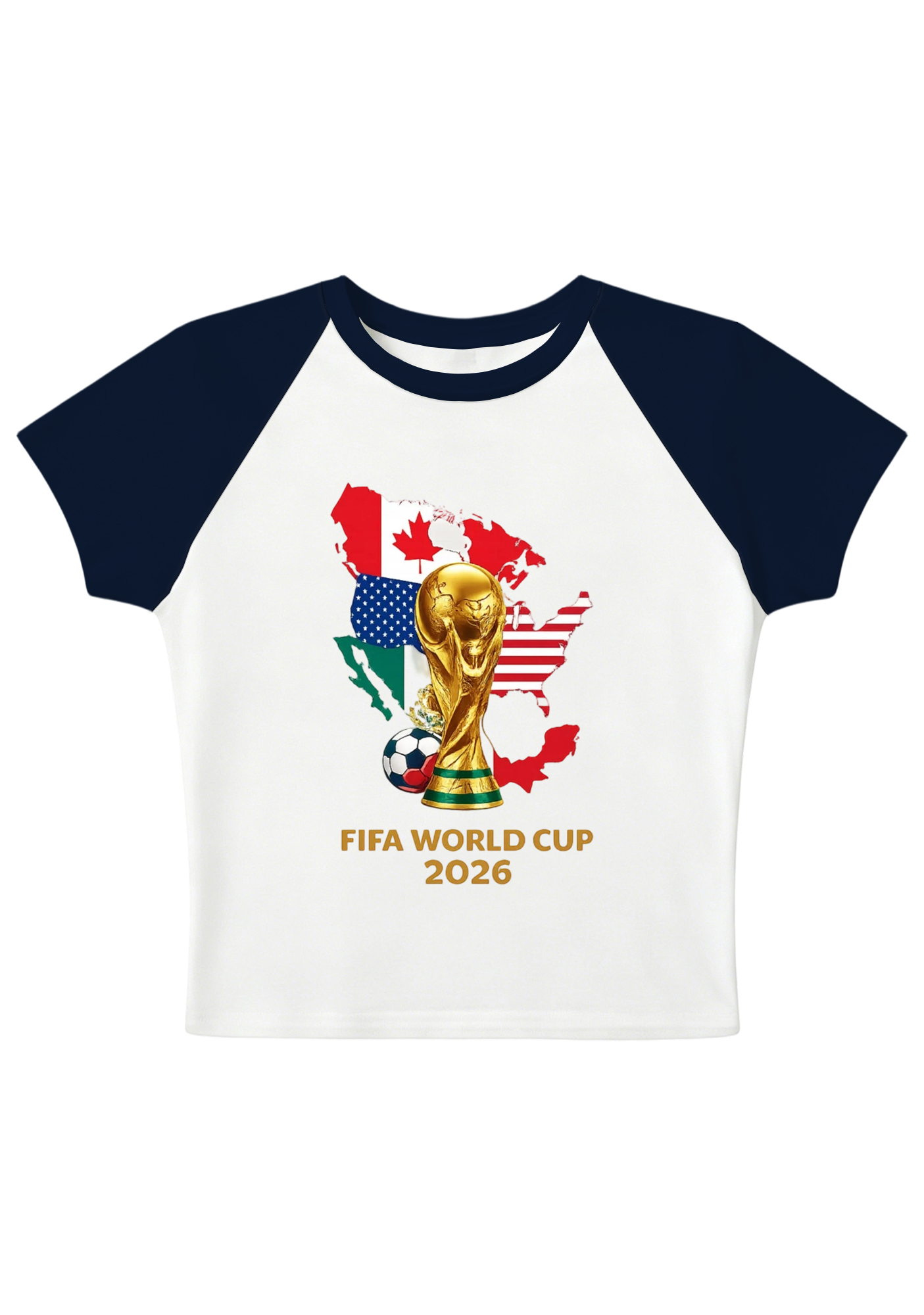 USA Mexico Canada World Cup Splicing Y2K Baby Tee