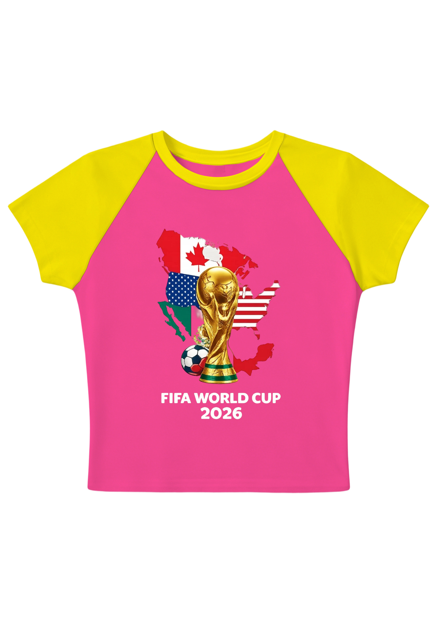 USA Mexico Canada World Cup Splicing Y2K Baby Tee