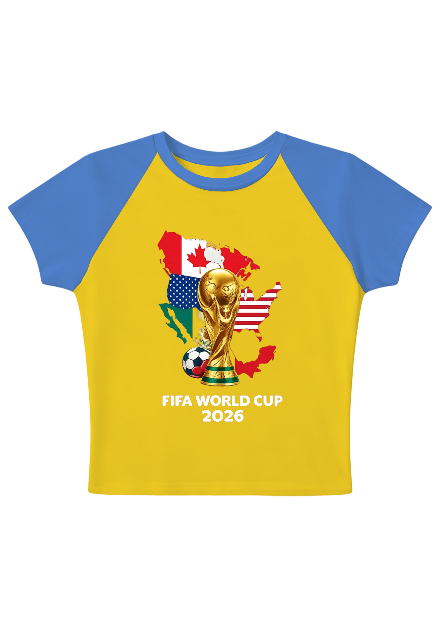USA Mexico Canada World Cup Splicing Y2K Baby Tee
