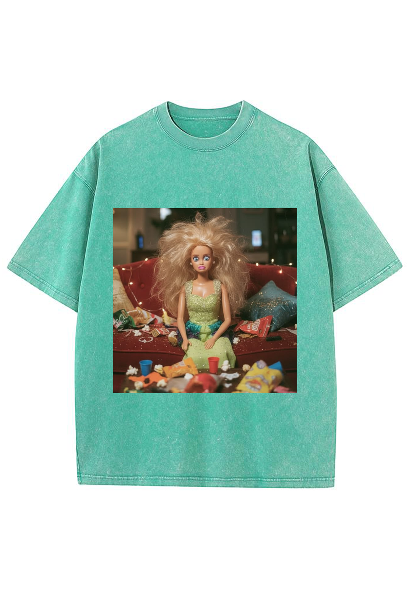 Messy Party Barbie Grunge Y2K Washed Tee