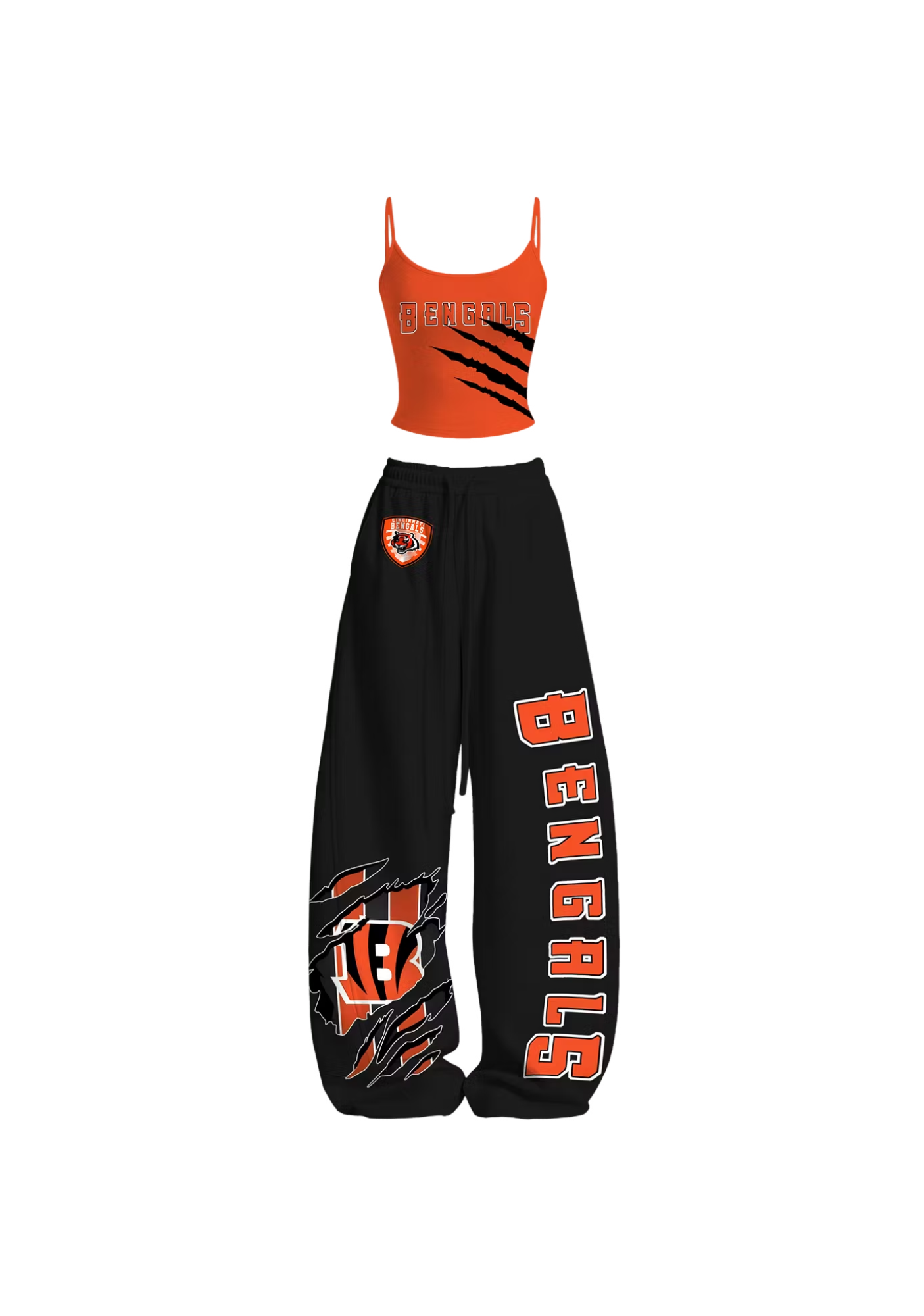 Cincinnati Bengals Claw Graphic Tops & Elasticated Trousers Two-Piece Set