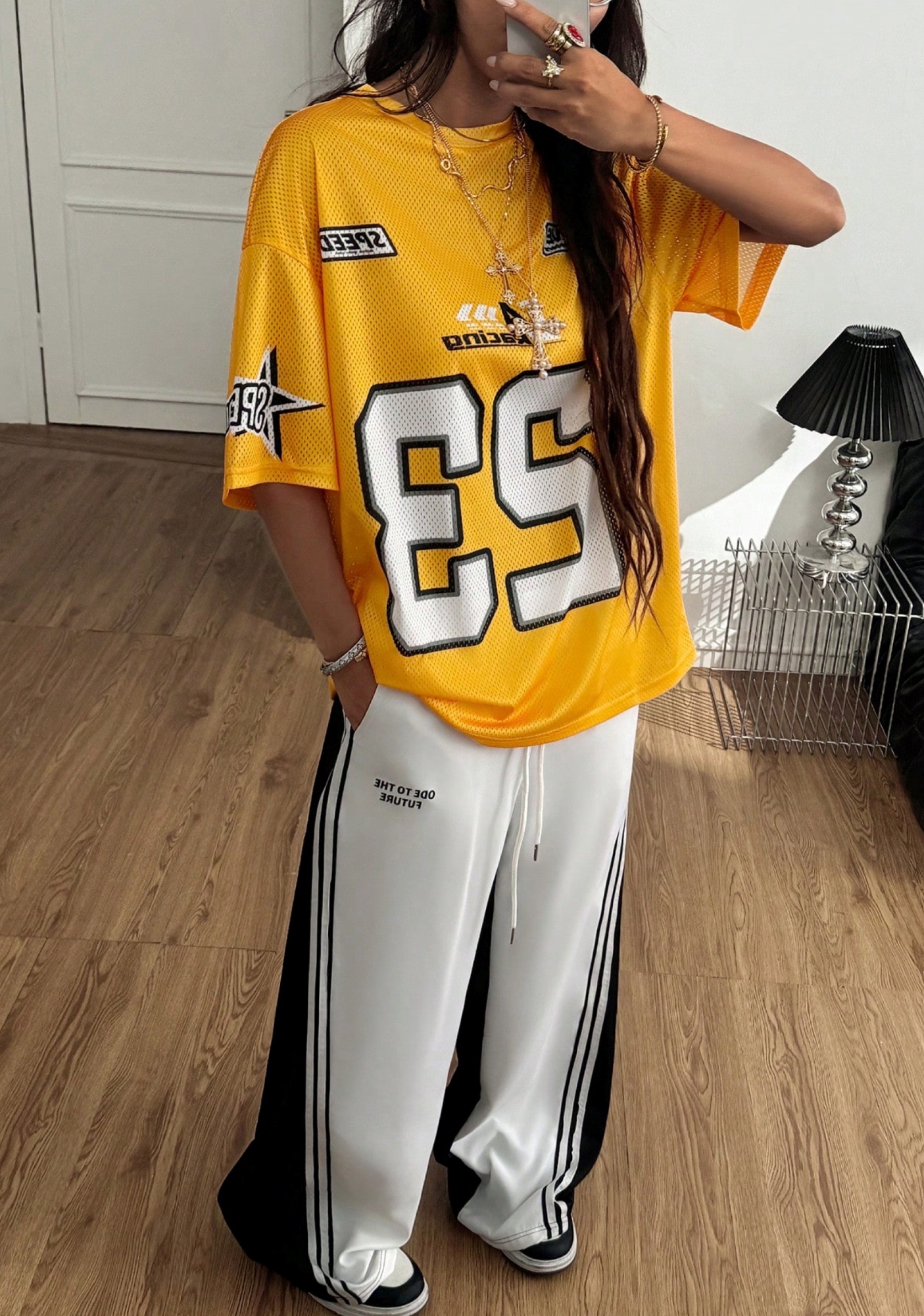 23/24 Star Number Print Mesh Jersey Shirts