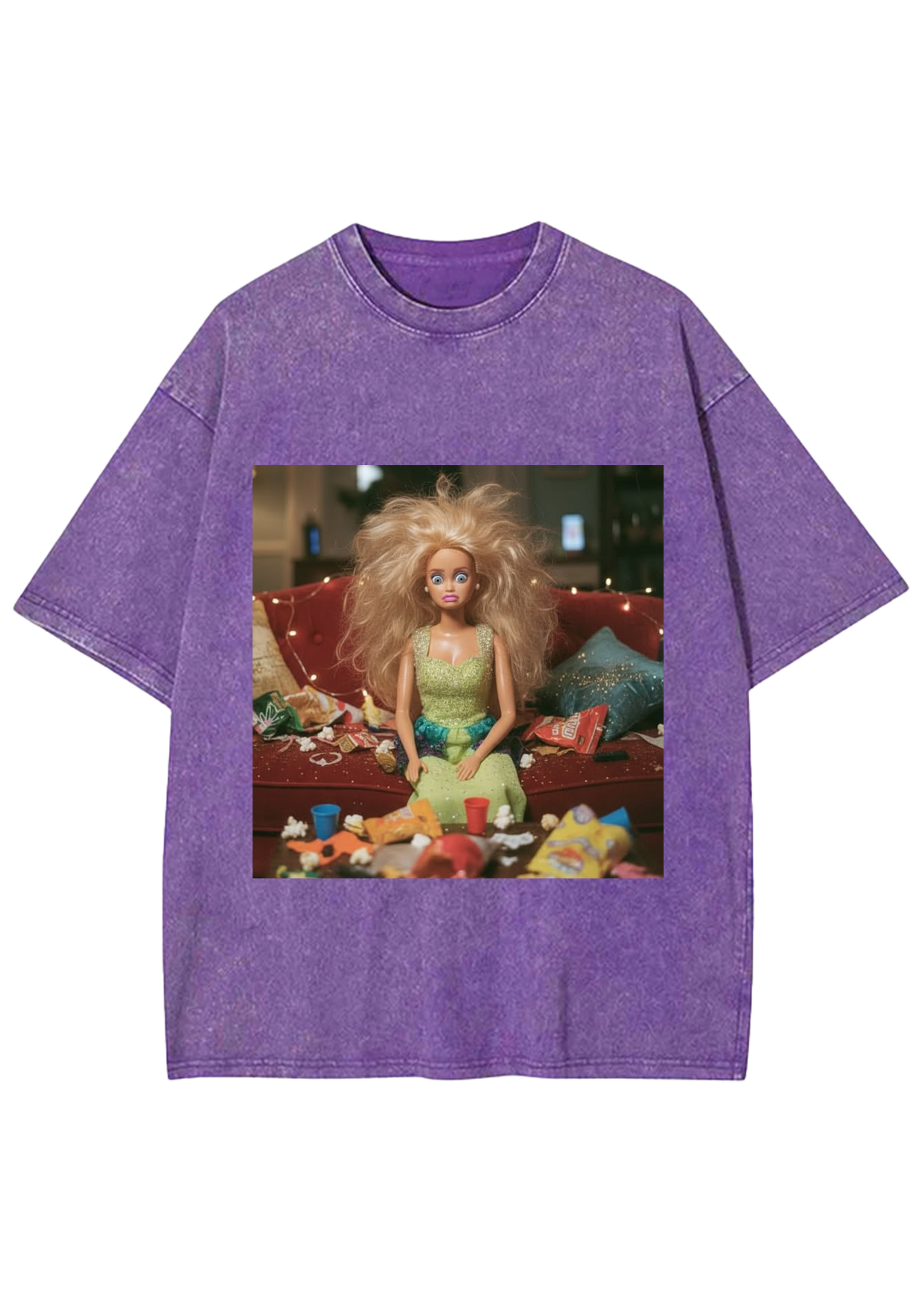 Messy Party Barbie Grunge Y2K Washed Tee
