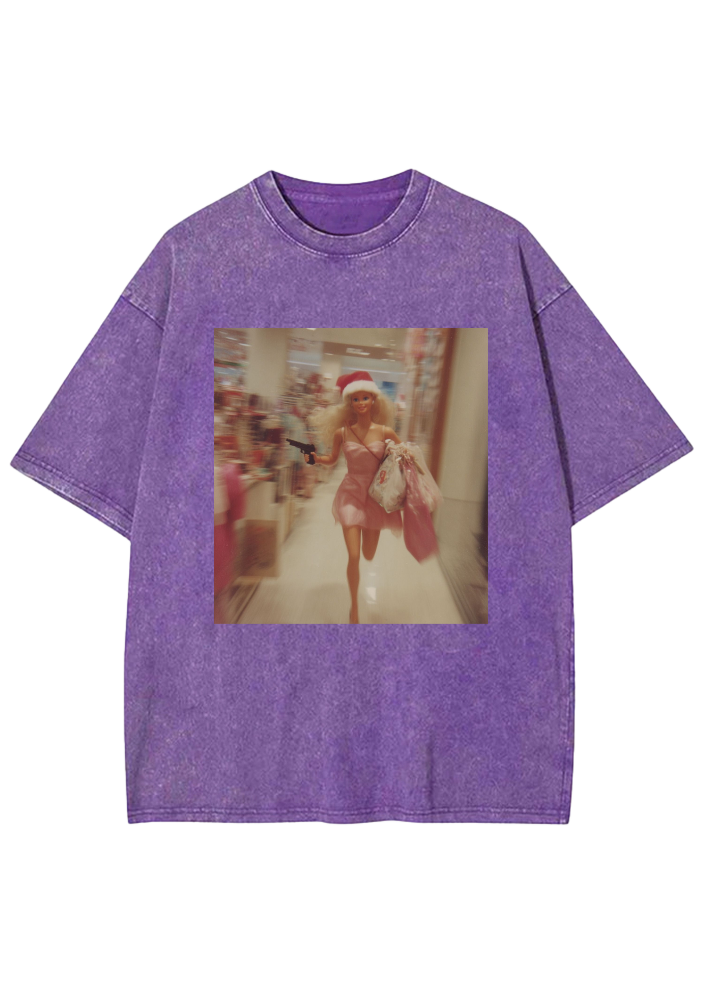 Runaway Shopping Gun Barbie Y2K Washed Tee