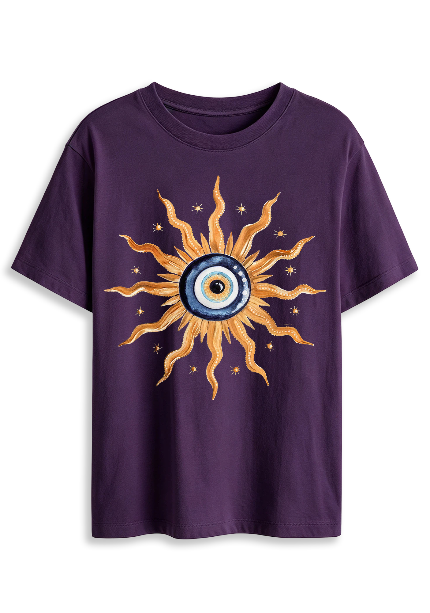 Mystic Evil Eye Sun Octopus Tentacles Witchy Celestial Graphic T-Shirt