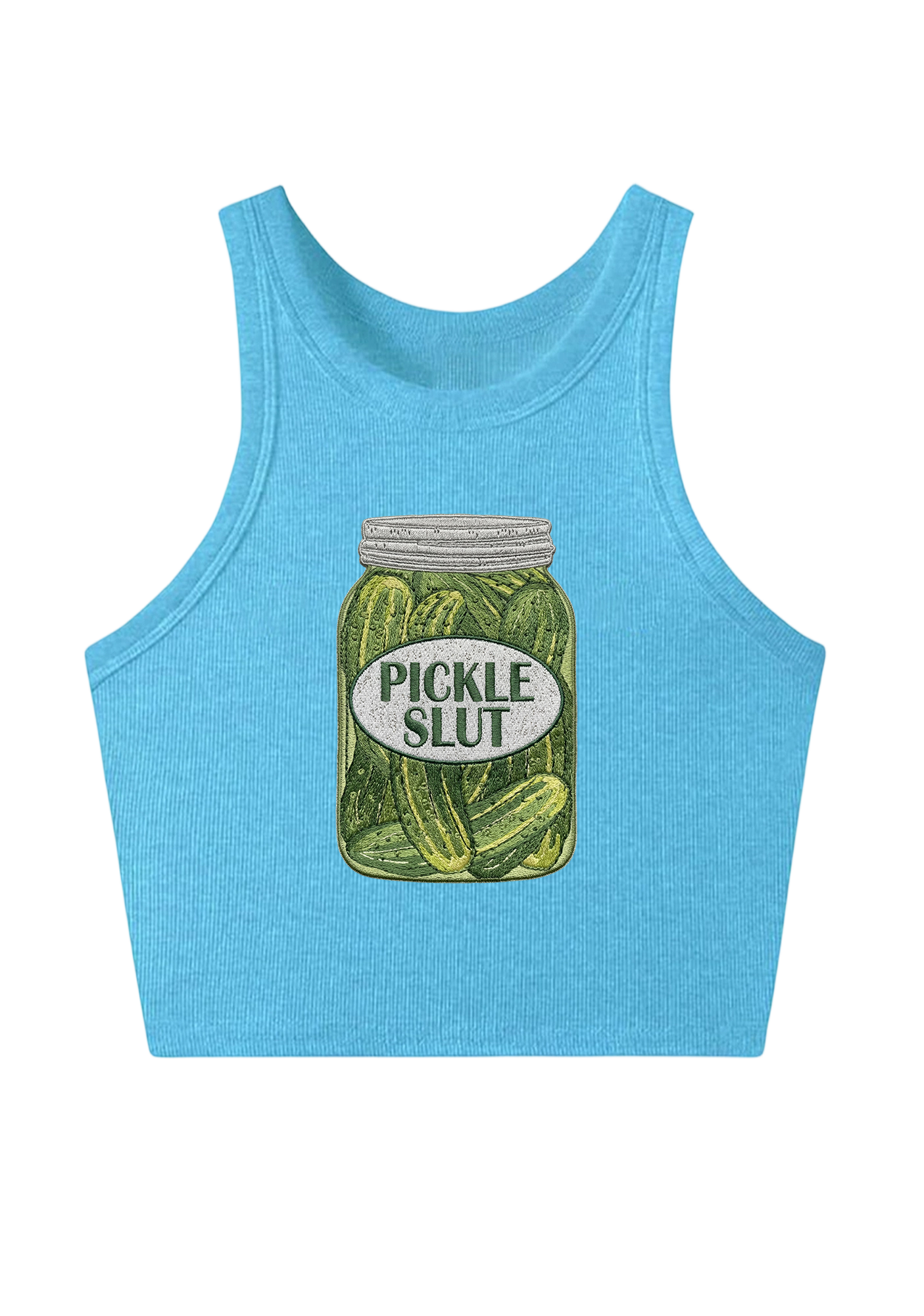Pickle Slxt Embroidery Y2K Crop Tank Top