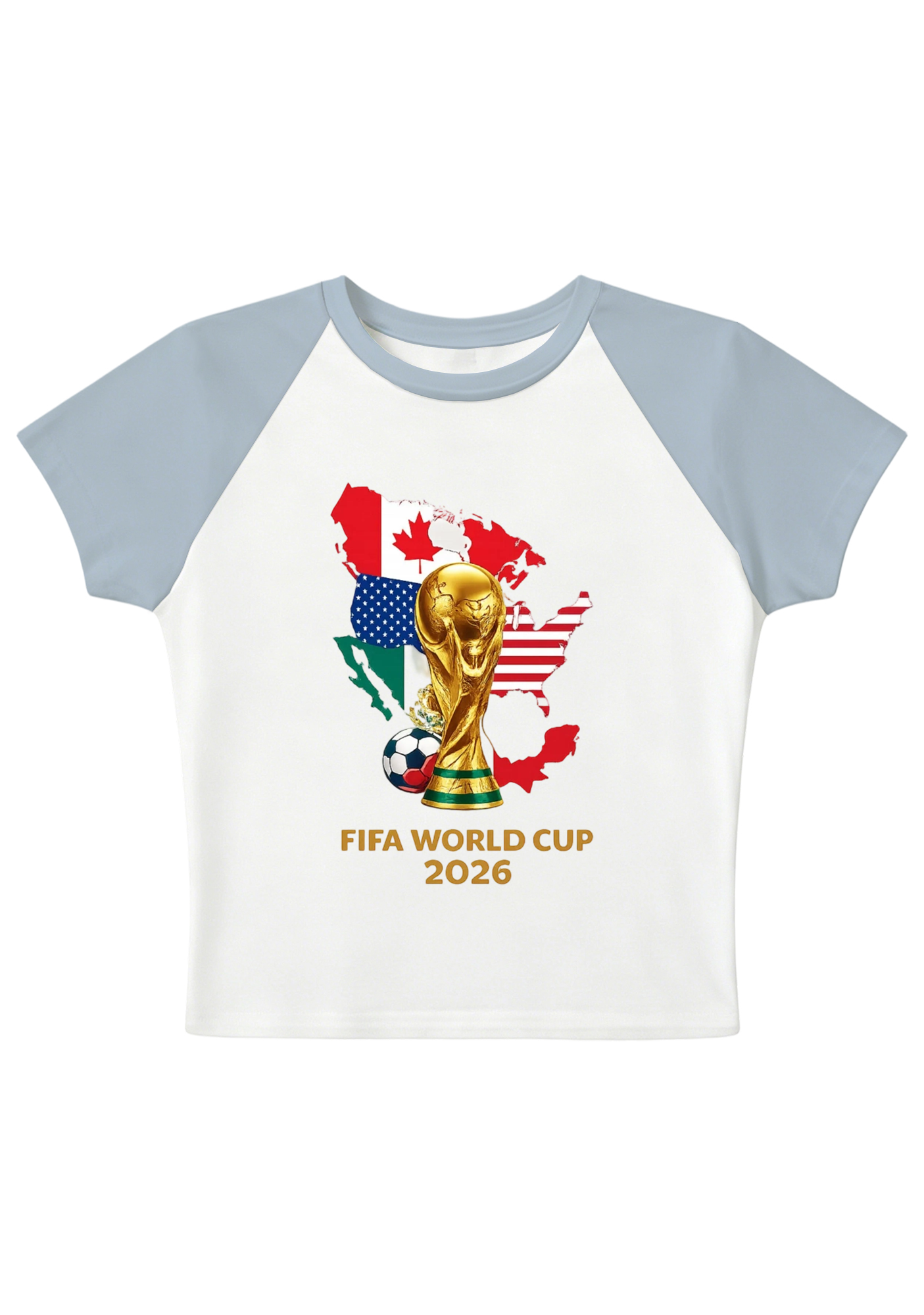 USA Mexico Canada World Cup Splicing Y2K Baby Tee