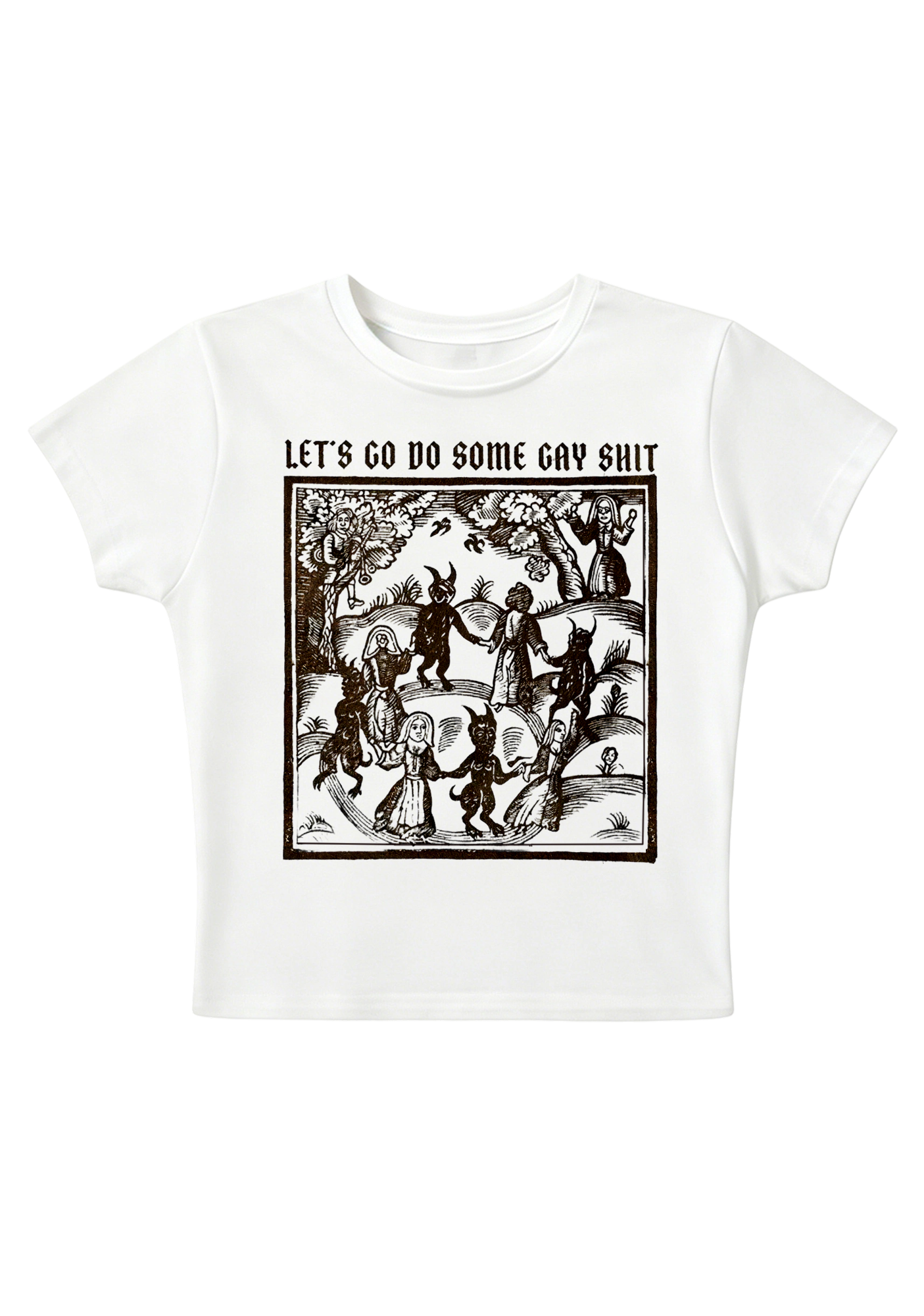 Let's Go Do Some Gay Shit Y2K Baby Tee