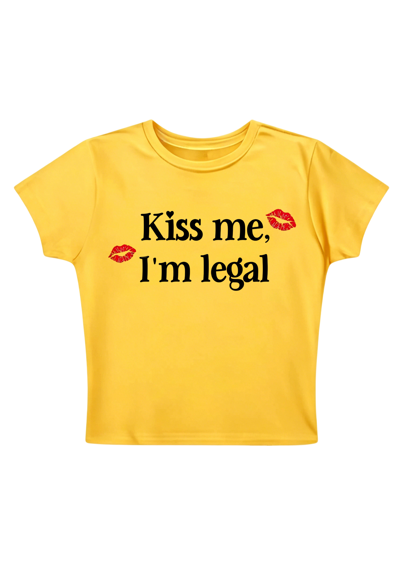 Kiss Me I'm Legal Y2K Baby Tee
