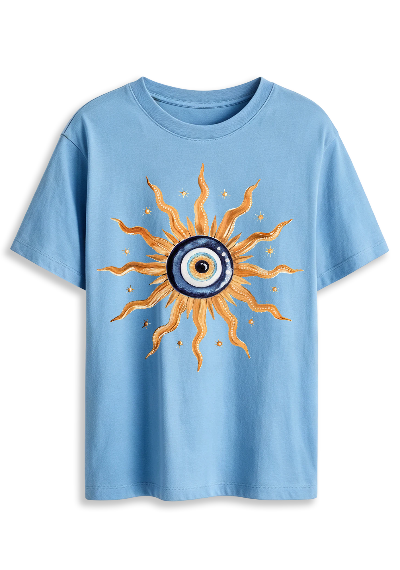 Mystic Evil Eye Sun Octopus Tentacles Witchy Celestial Graphic T-Shirt