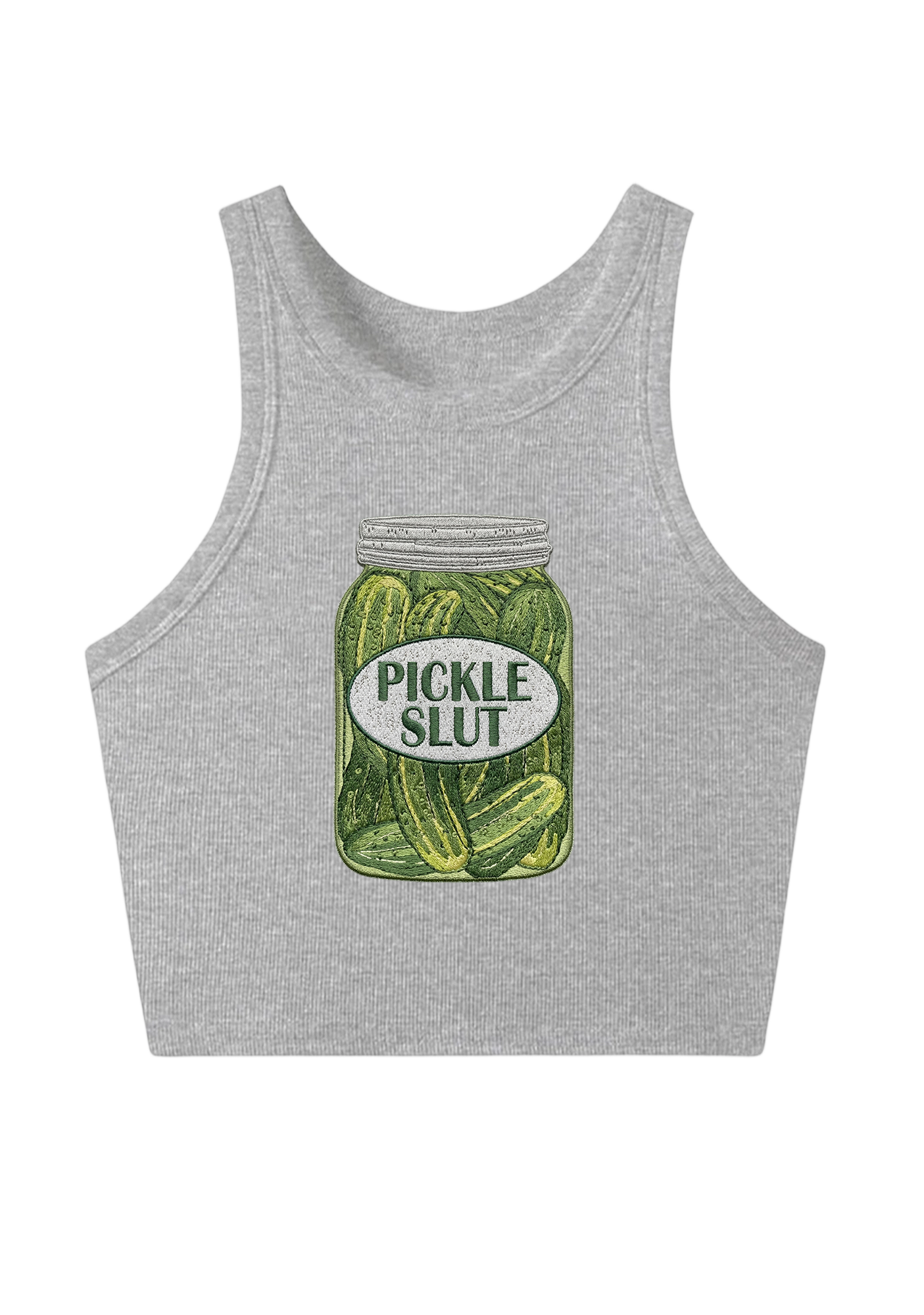 Pickle Slxt Embroidery Y2K Crop Tank Top