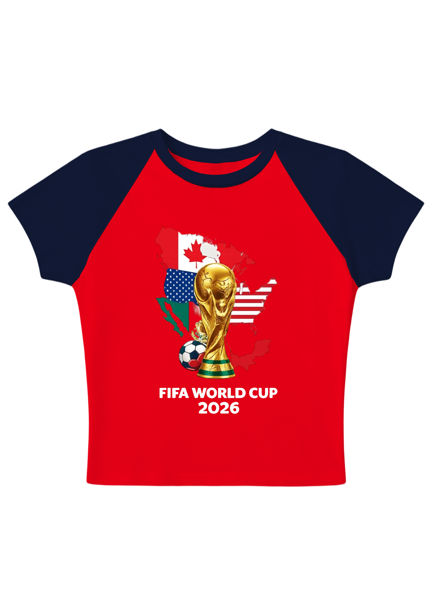 USA Mexico Canada World Cup Splicing Y2K Baby Tee