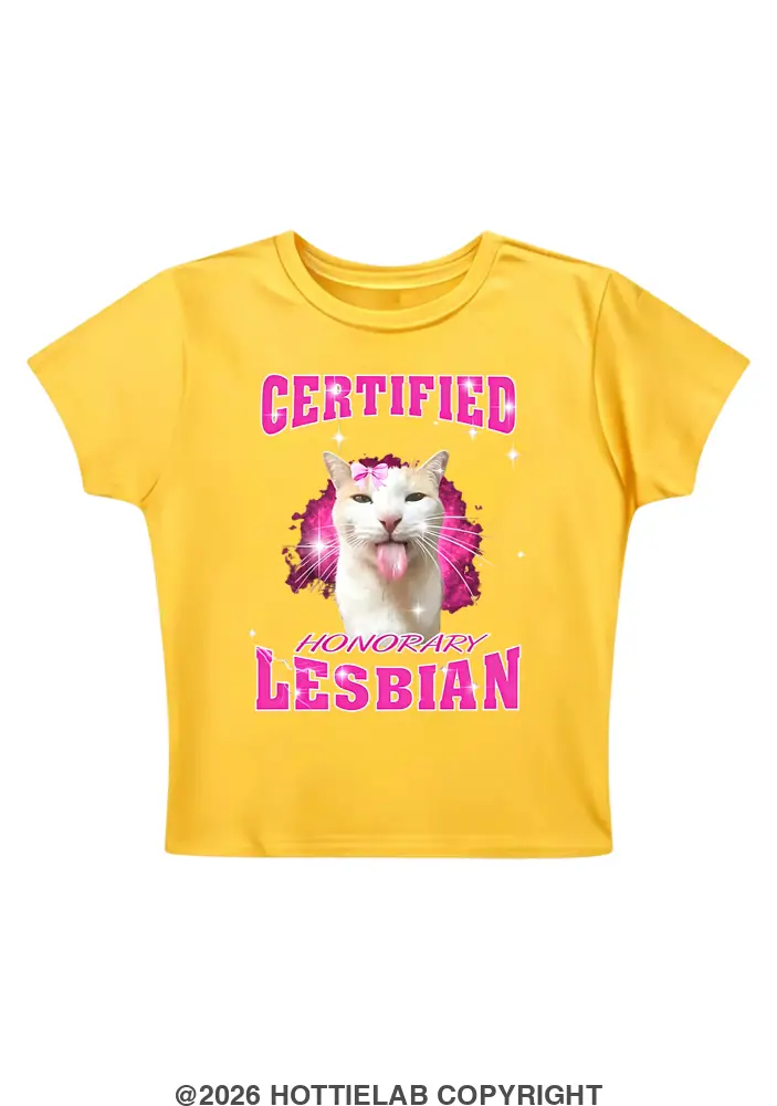 Certified Honorary Lesbian Y2K Baby Tee