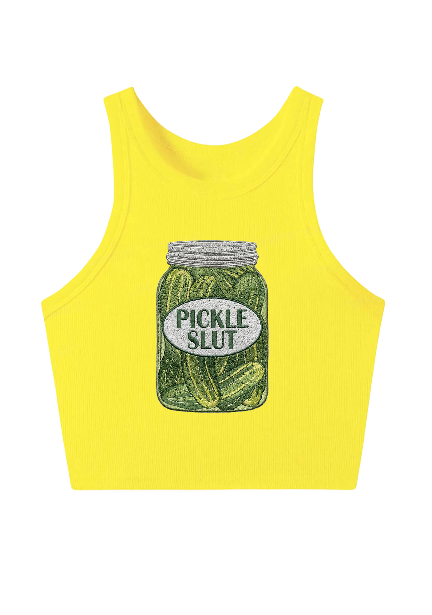 Pickle Slxt Embroidery Y2K Crop Tank Top