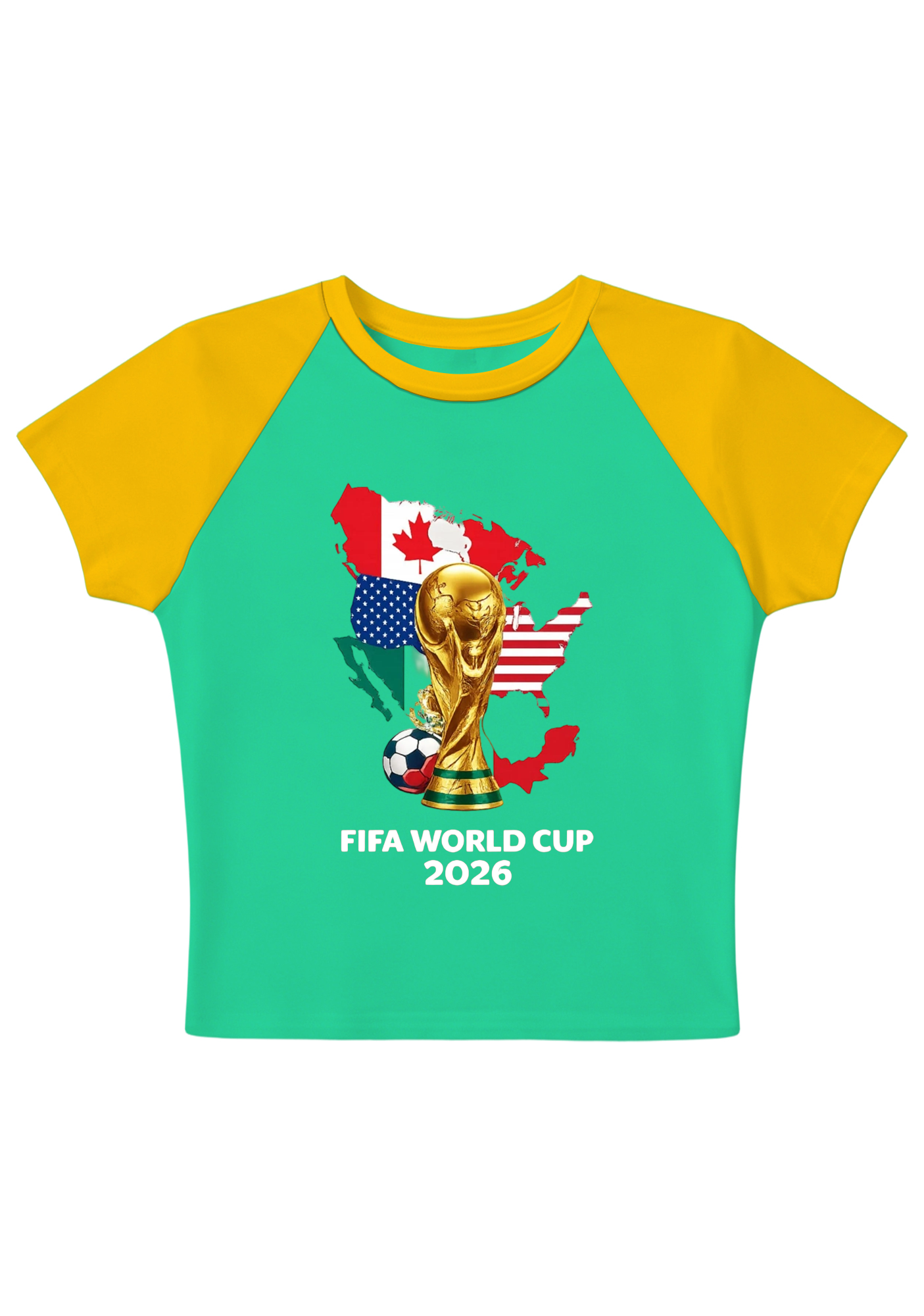 USA Mexico Canada World Cup Splicing Y2K Baby Tee