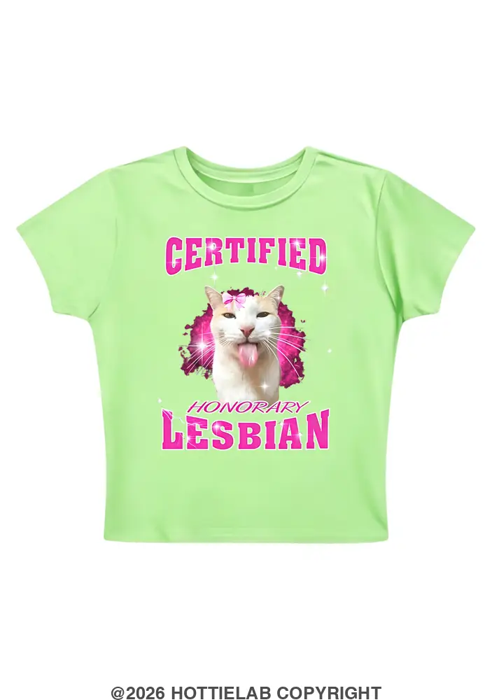 Certified Honorary Lesbian Y2K Baby Tee