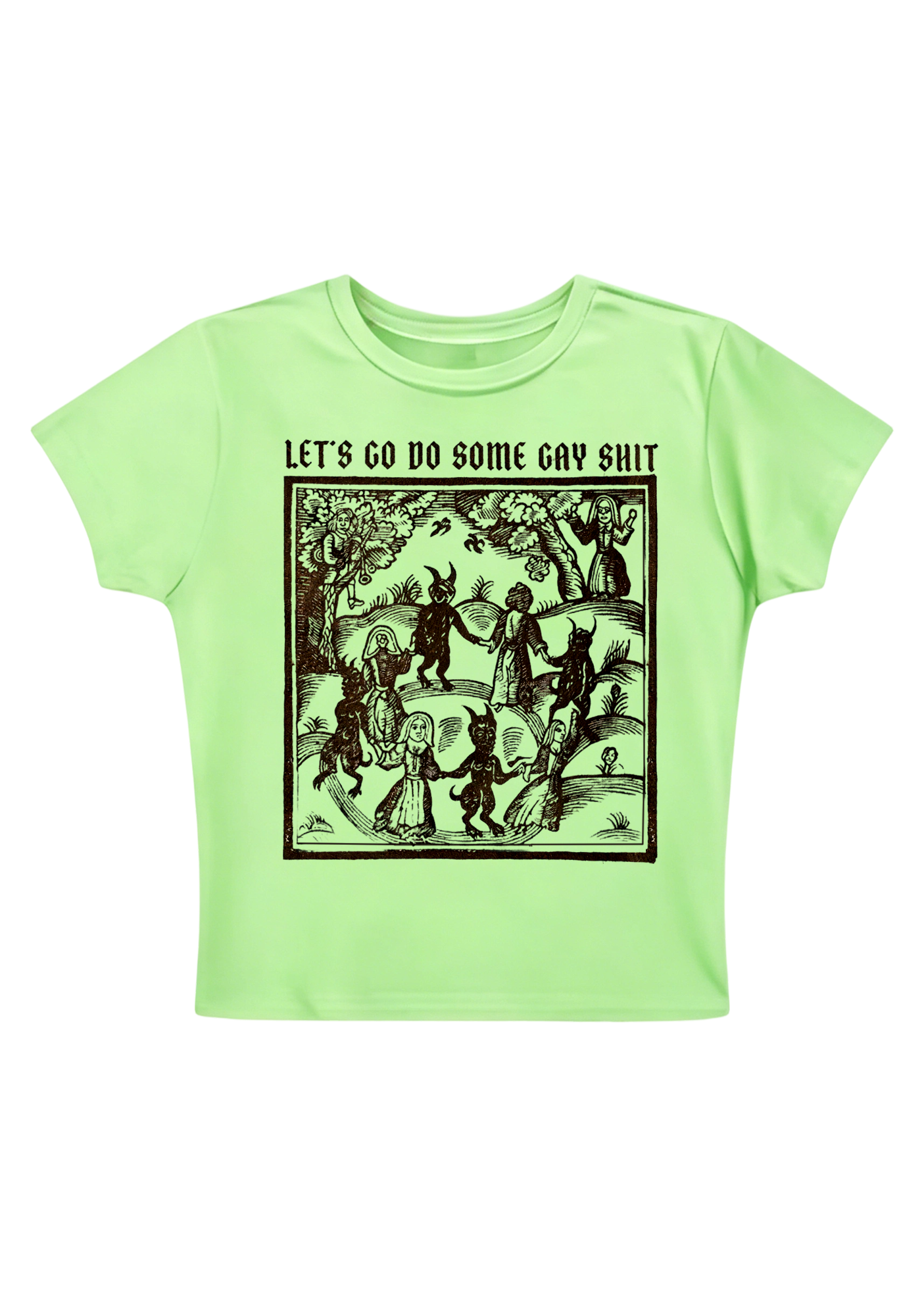 Let's Go Do Some Gay Shit Y2K Baby Tee