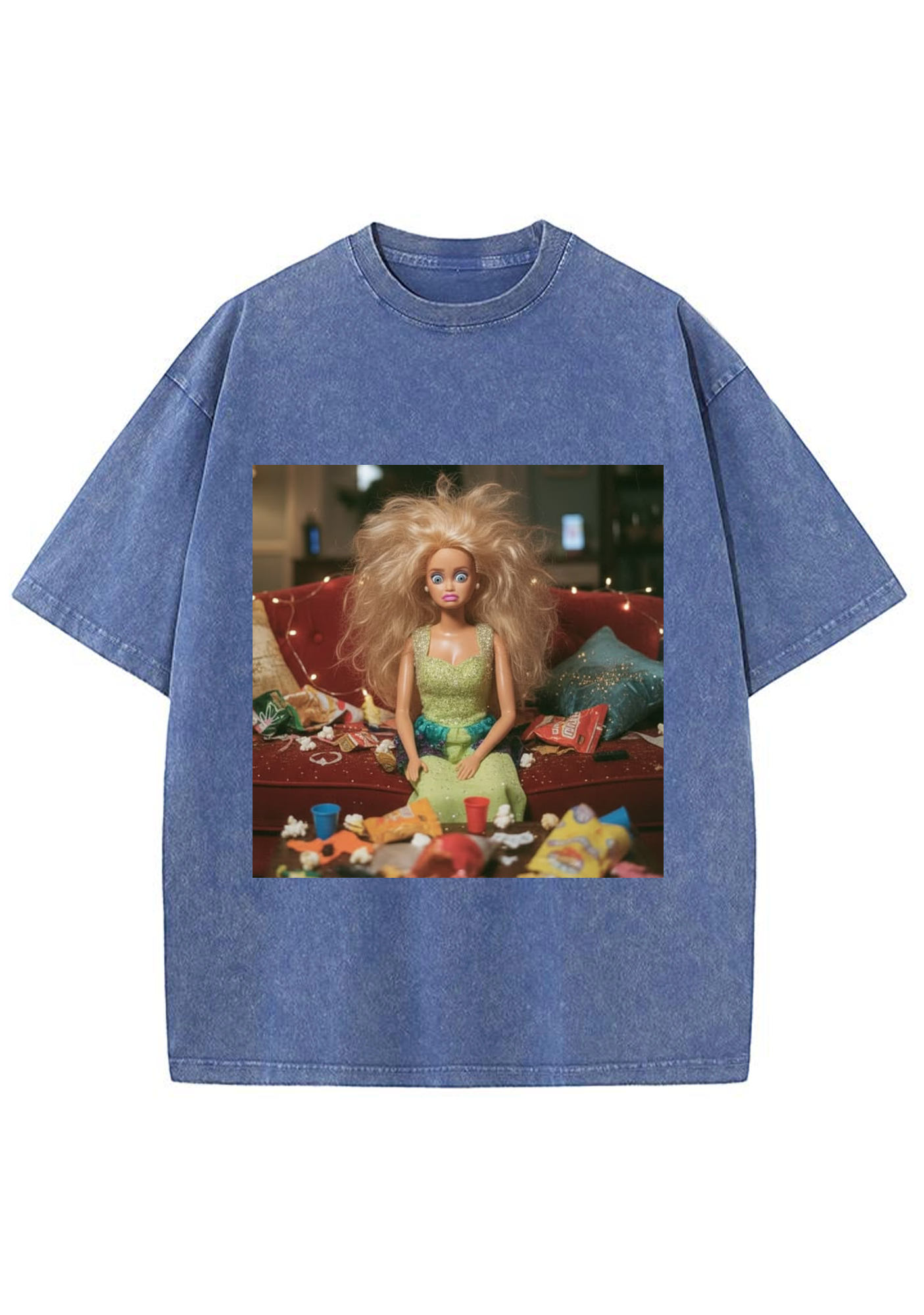 Messy Party Barbie Grunge Y2K Washed Tee