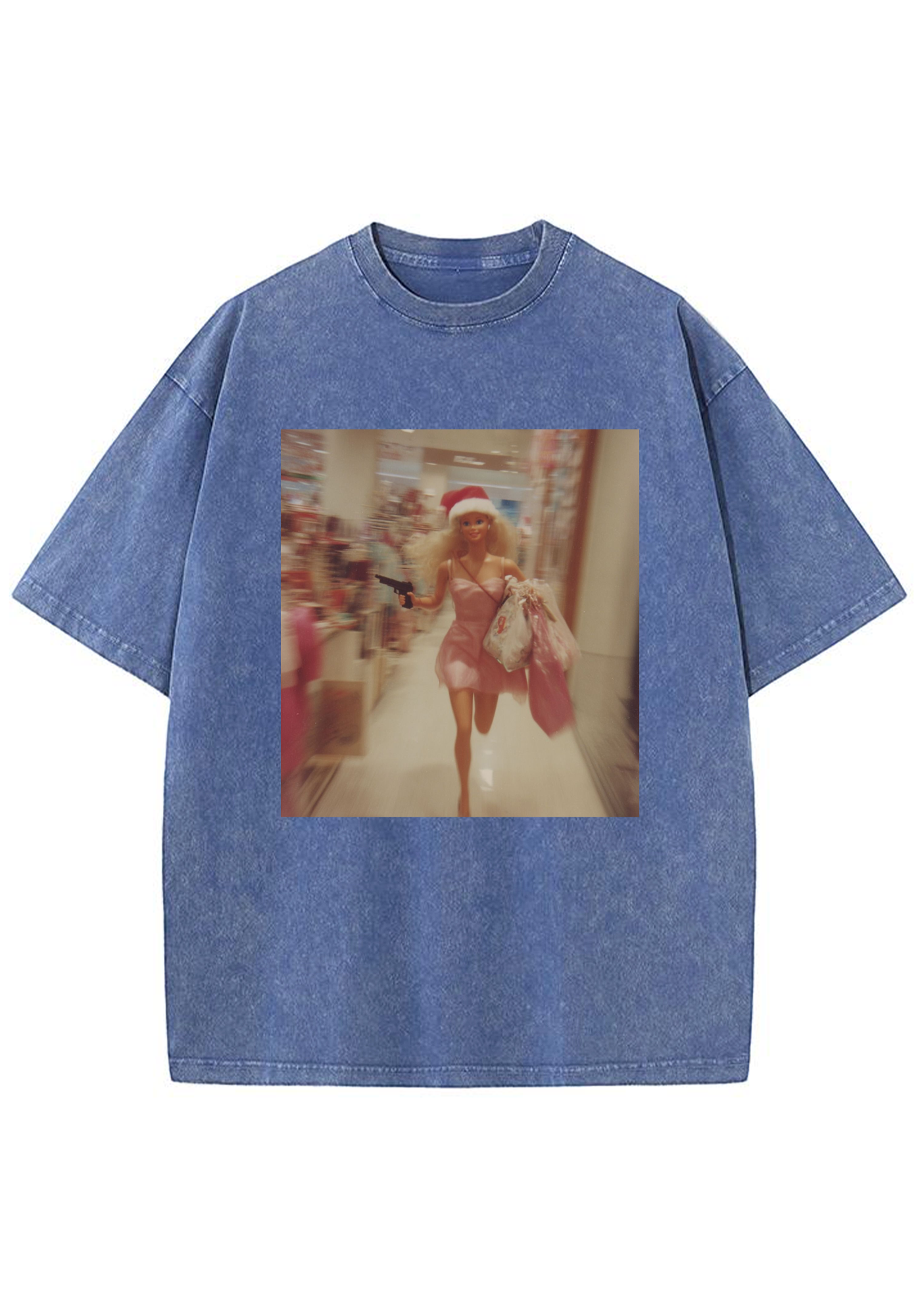 Runaway Shopping Gun Barbie Y2K Washed Tee