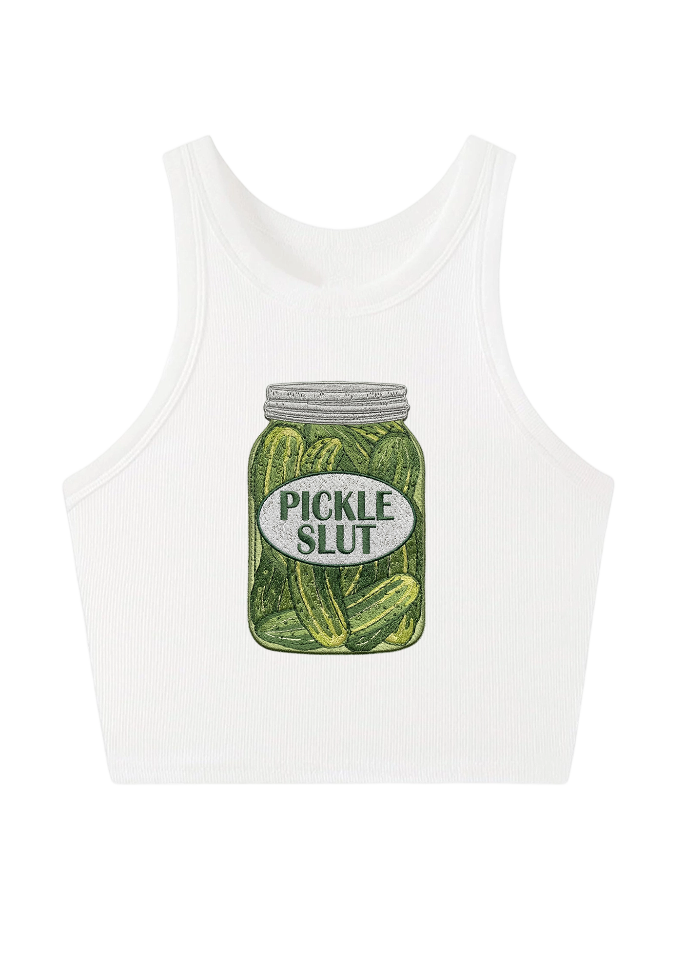 Pickle Slxt Embroidery Y2K Crop Tank Top
