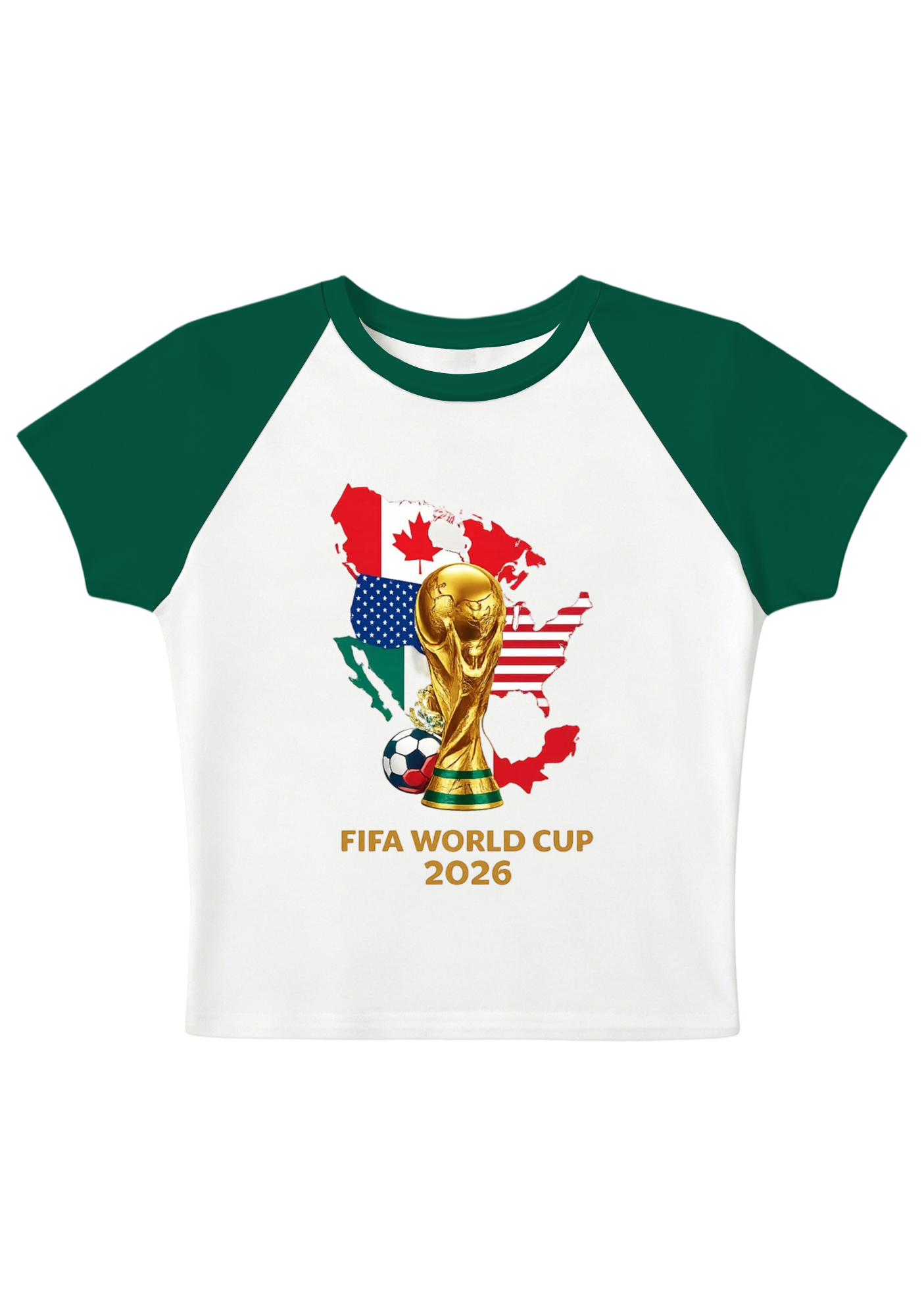 USA Mexico Canada World Cup Splicing Y2K Baby Tee